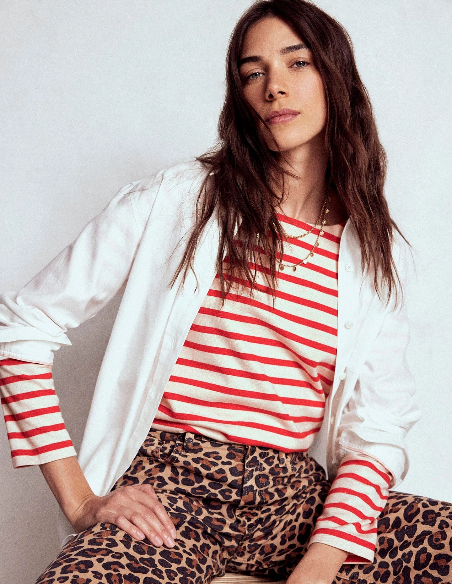 Button Mariner Breton-Ivory and Brilliant Red NonPill Surface Treatment ButterSoft Handfeel