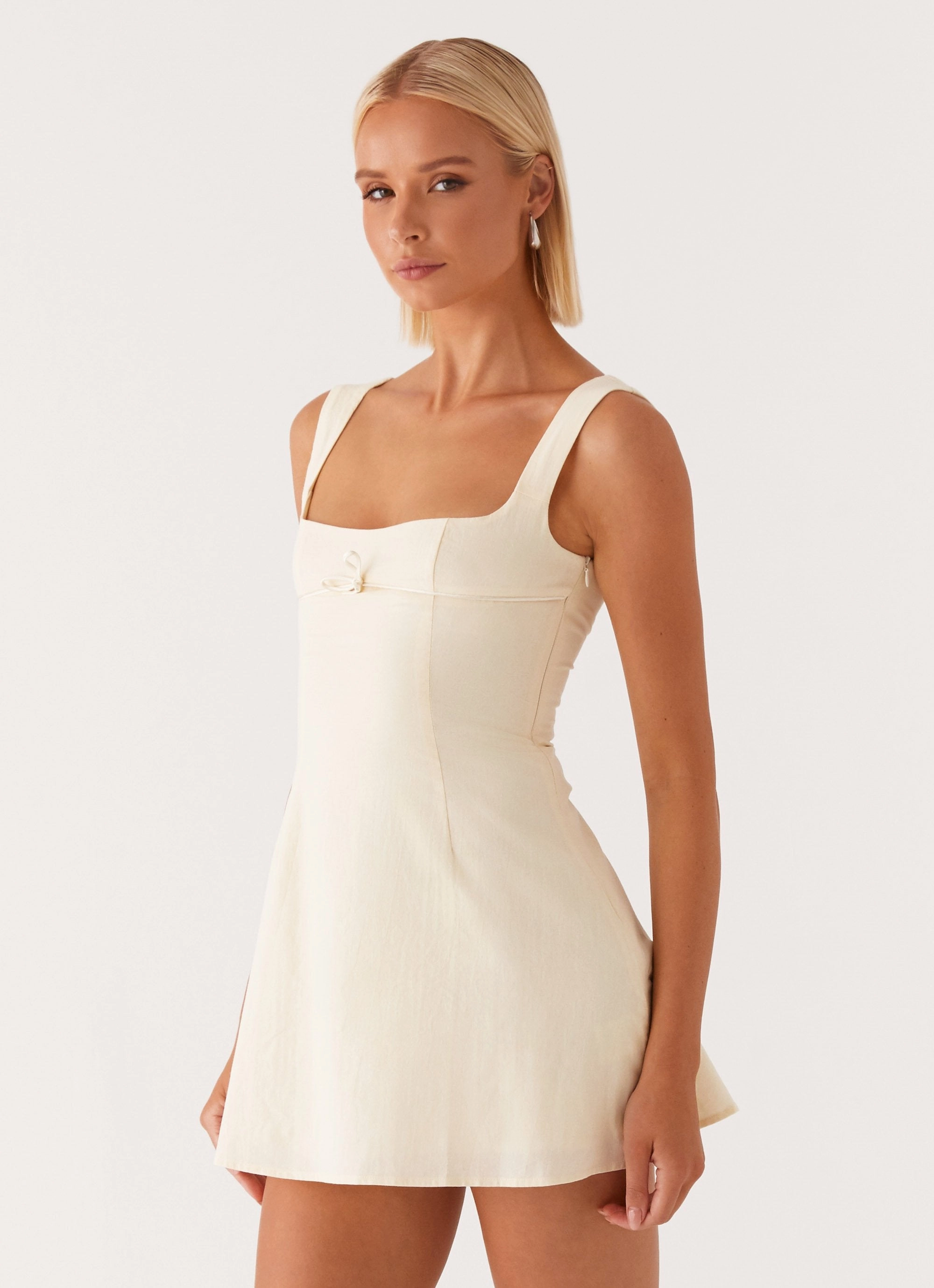 Cadence Mini Dress - Yellow Stretchable