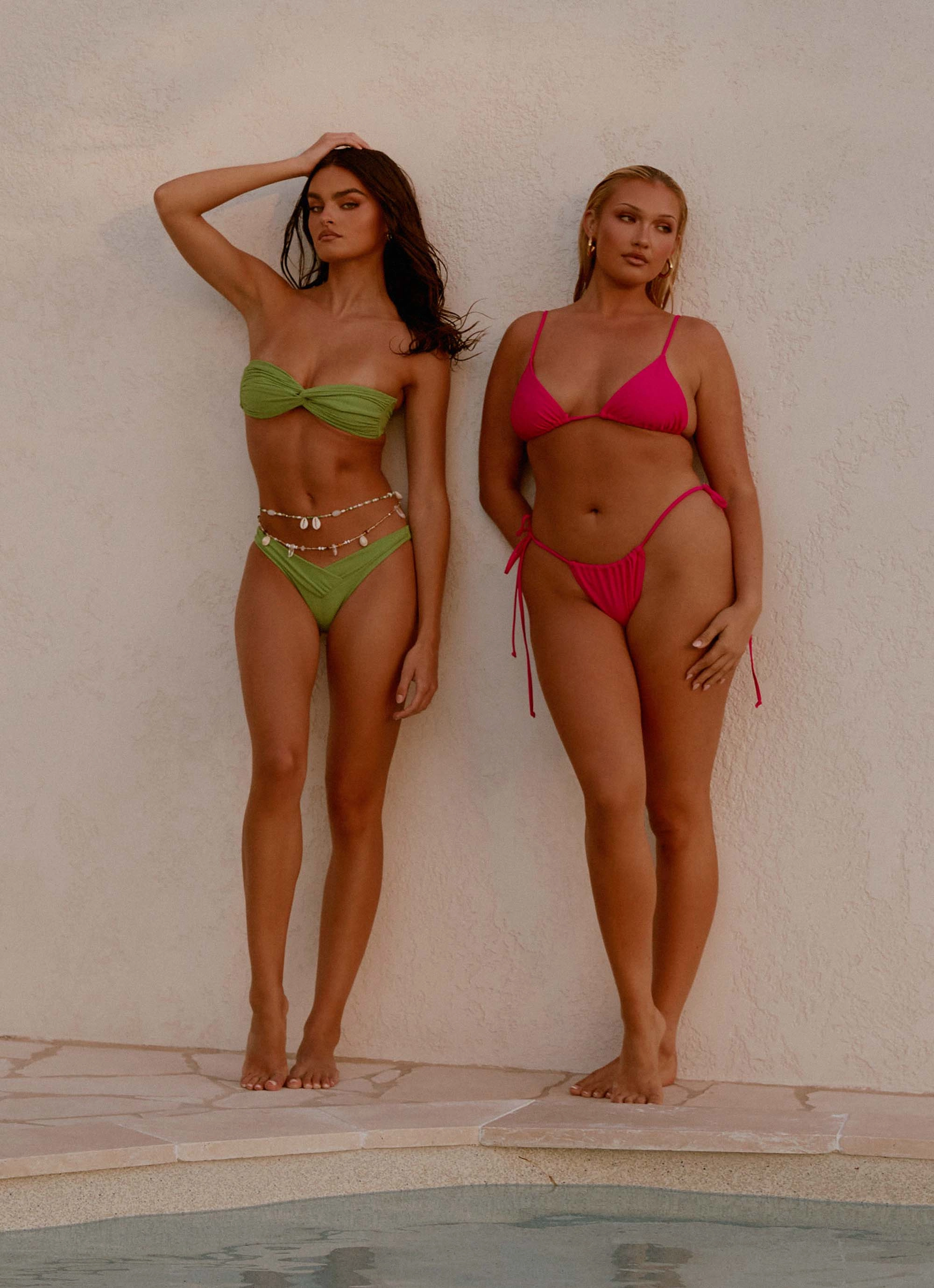 Calista Bikini Bottoms - Pink Water Repellent Coating