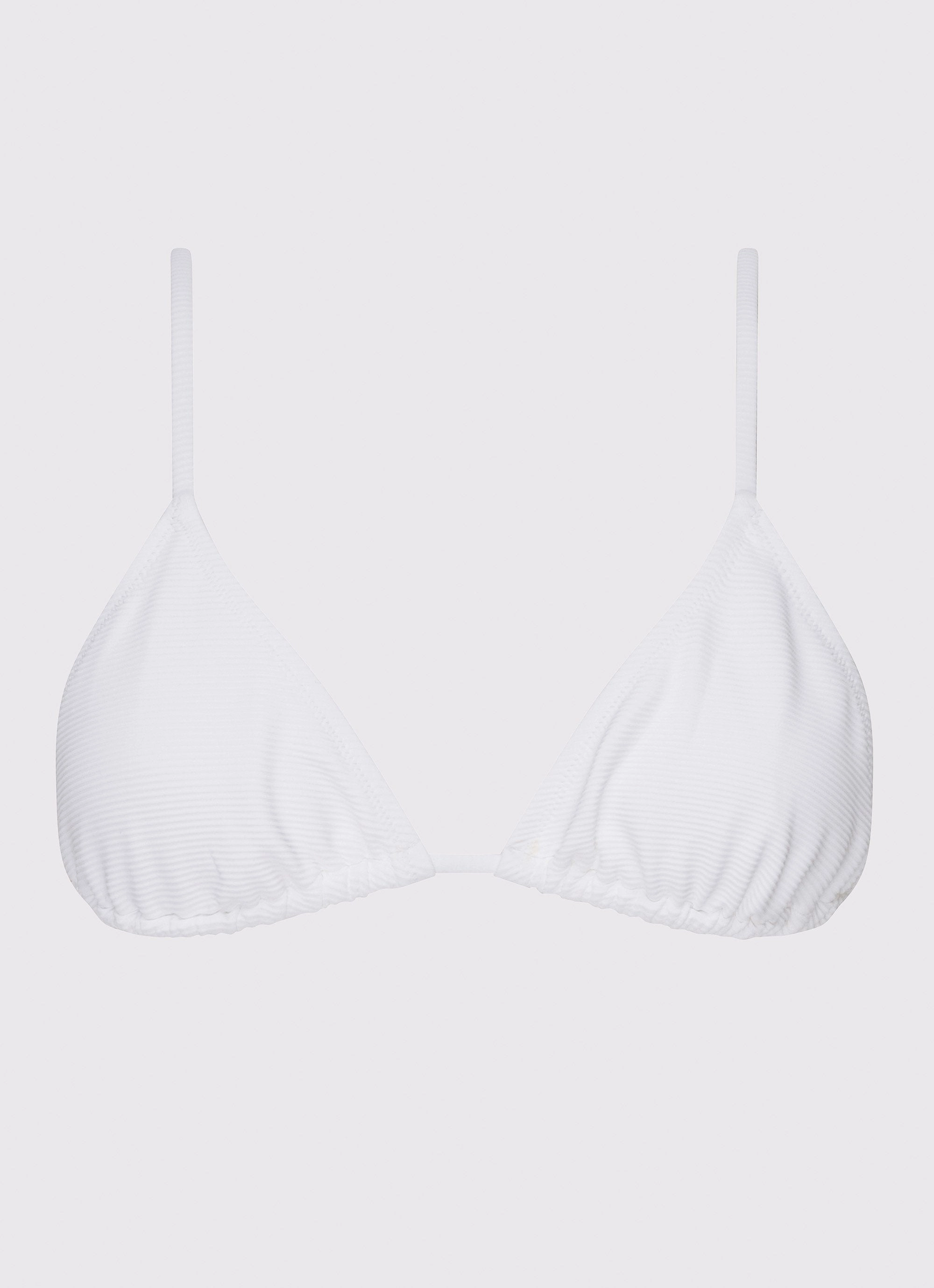 Calista Bikini Top - White Sporty-Chic Rubberized Grips