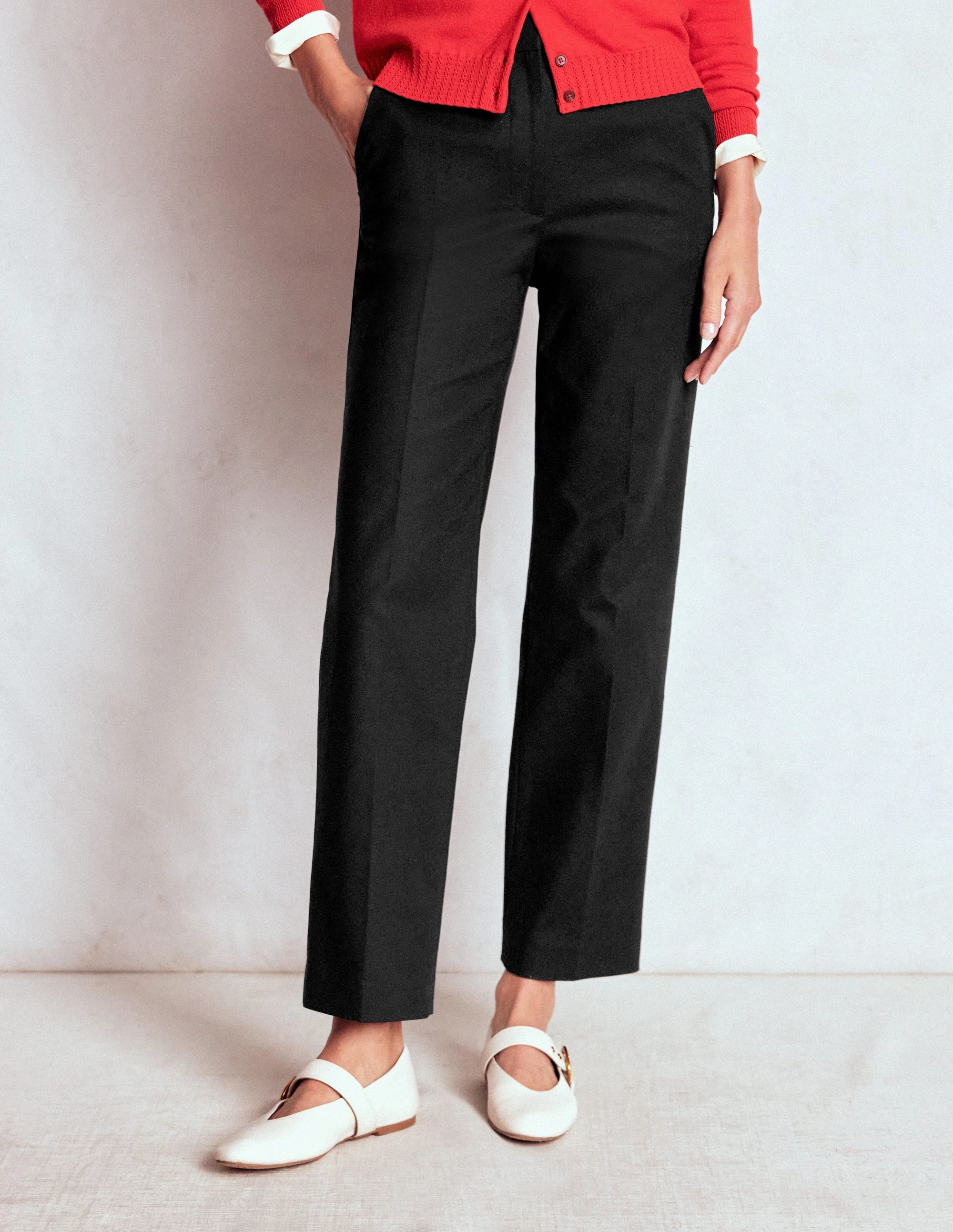 Sporty Comfort Wear Fashionable Cut Canonbury 7/8 Trousers-Black
