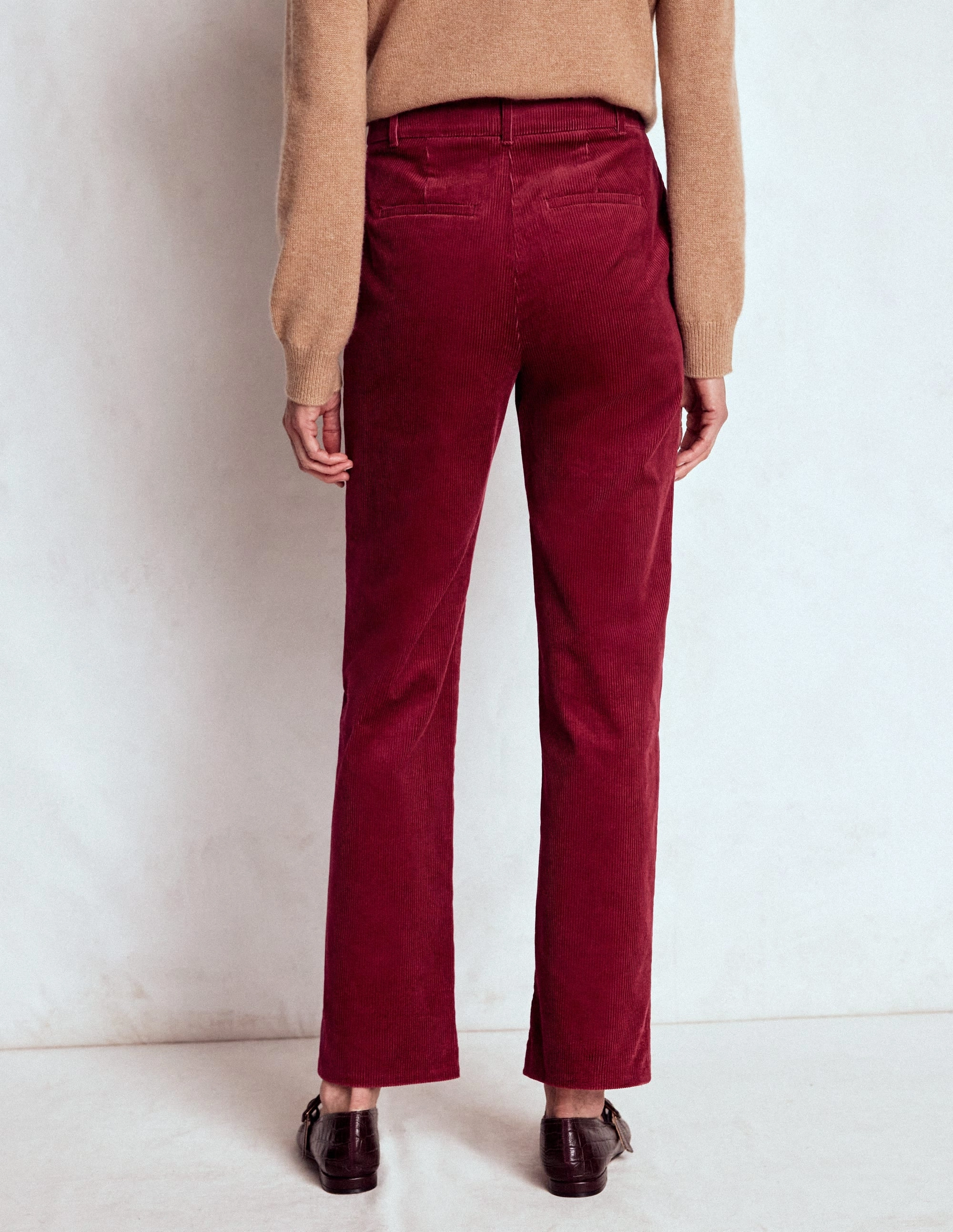 Canonbury Cord Trousers-Burgundy Red OrganicCotton