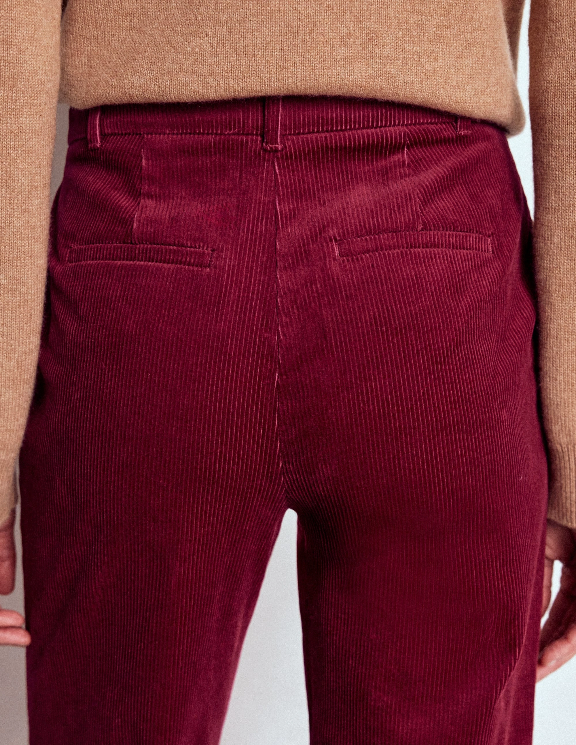 Polished Look Canonbury Cord Trousers-Burgundy Red