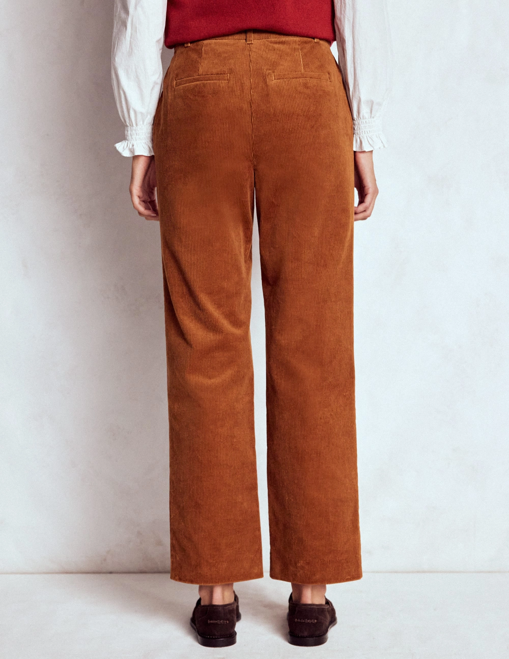 Canonbury Cord Trousers-Ginger Plus-size option Compact Storage