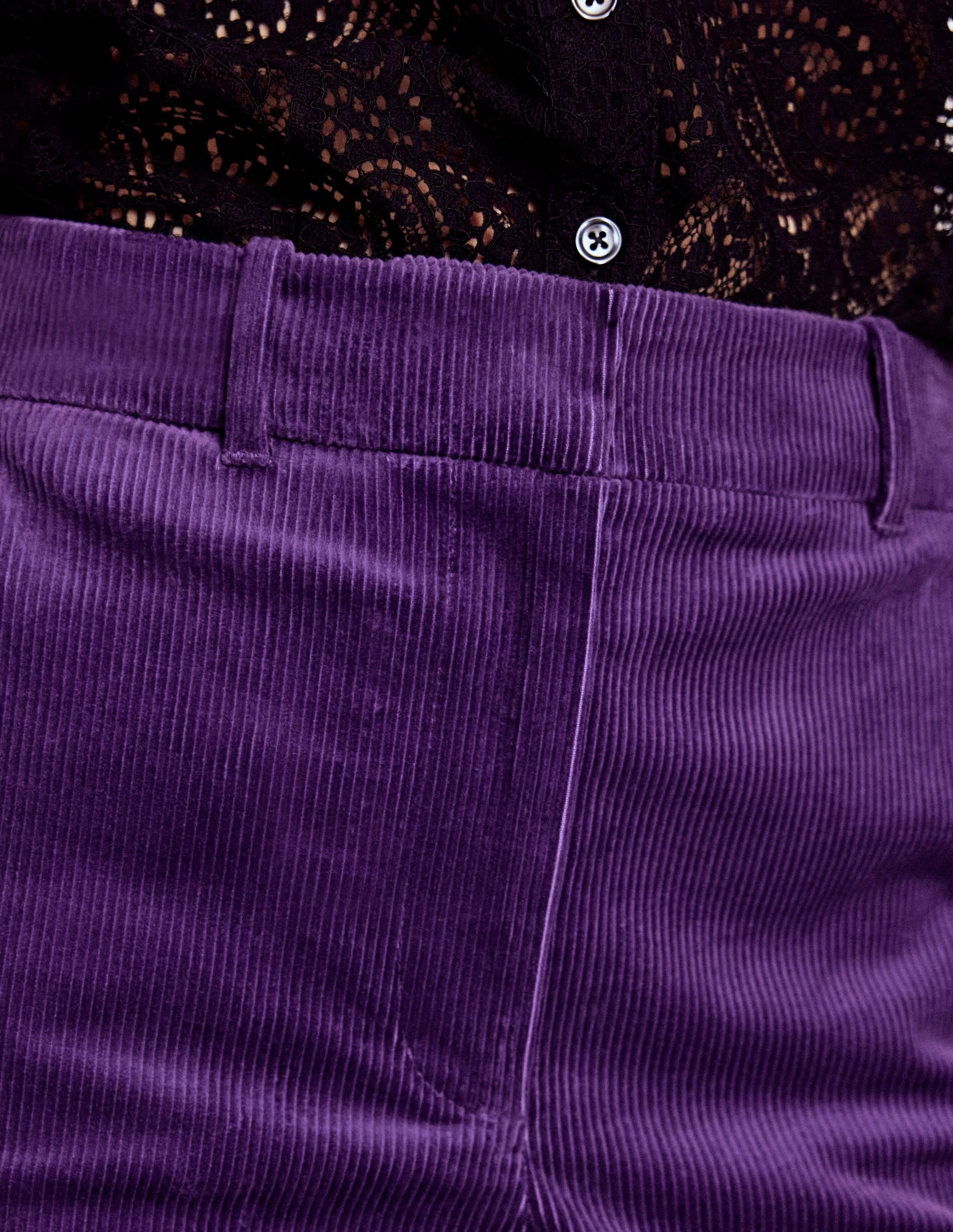 Canonbury Cord Trousers-Mystical Purple All Day Comfort Fit Tailored Fit