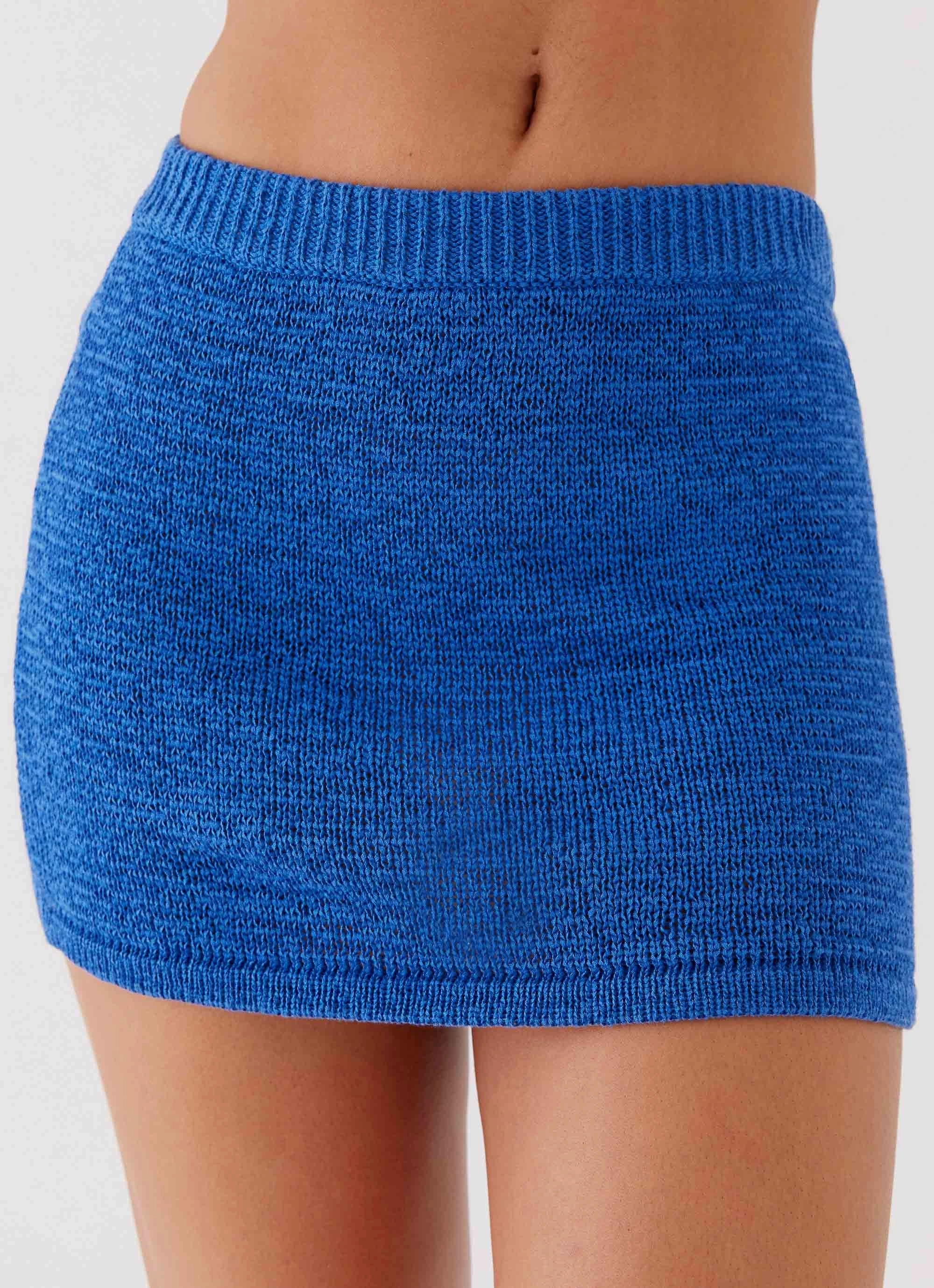 gentle style Capri Glow Knit Skirt - Cobalt