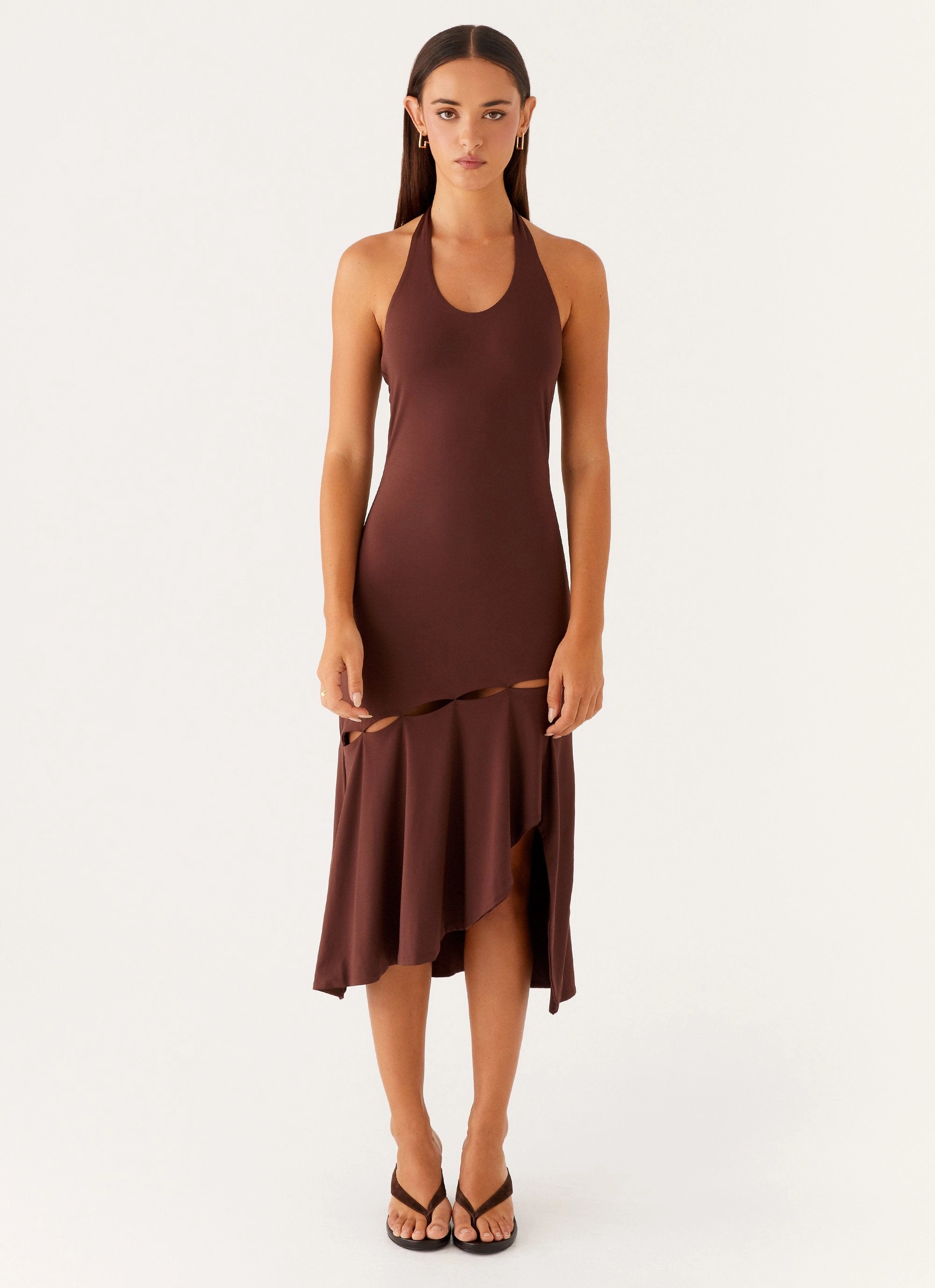 Tailored Mood Timeless Fit Look Fast Times Midi Dress - Chocolate