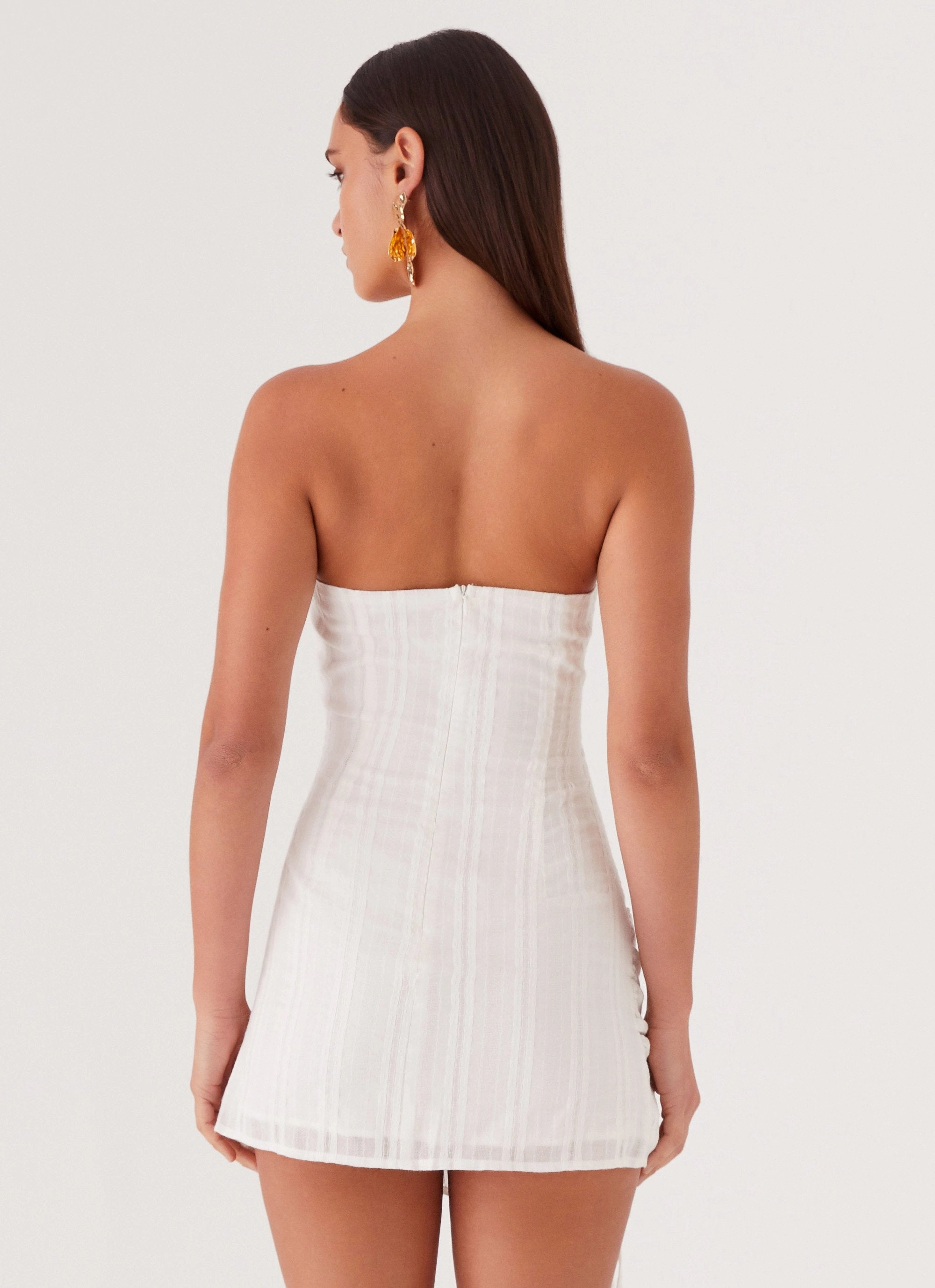 Raw-Hem Carlotta Mini Dress - White