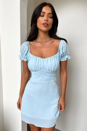 Carrie Mini Dress - Blue Comfort Fit A-Line