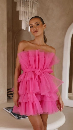 Night Charm QuickReleaseClasp Carrie Mini Dress - Hot Pink