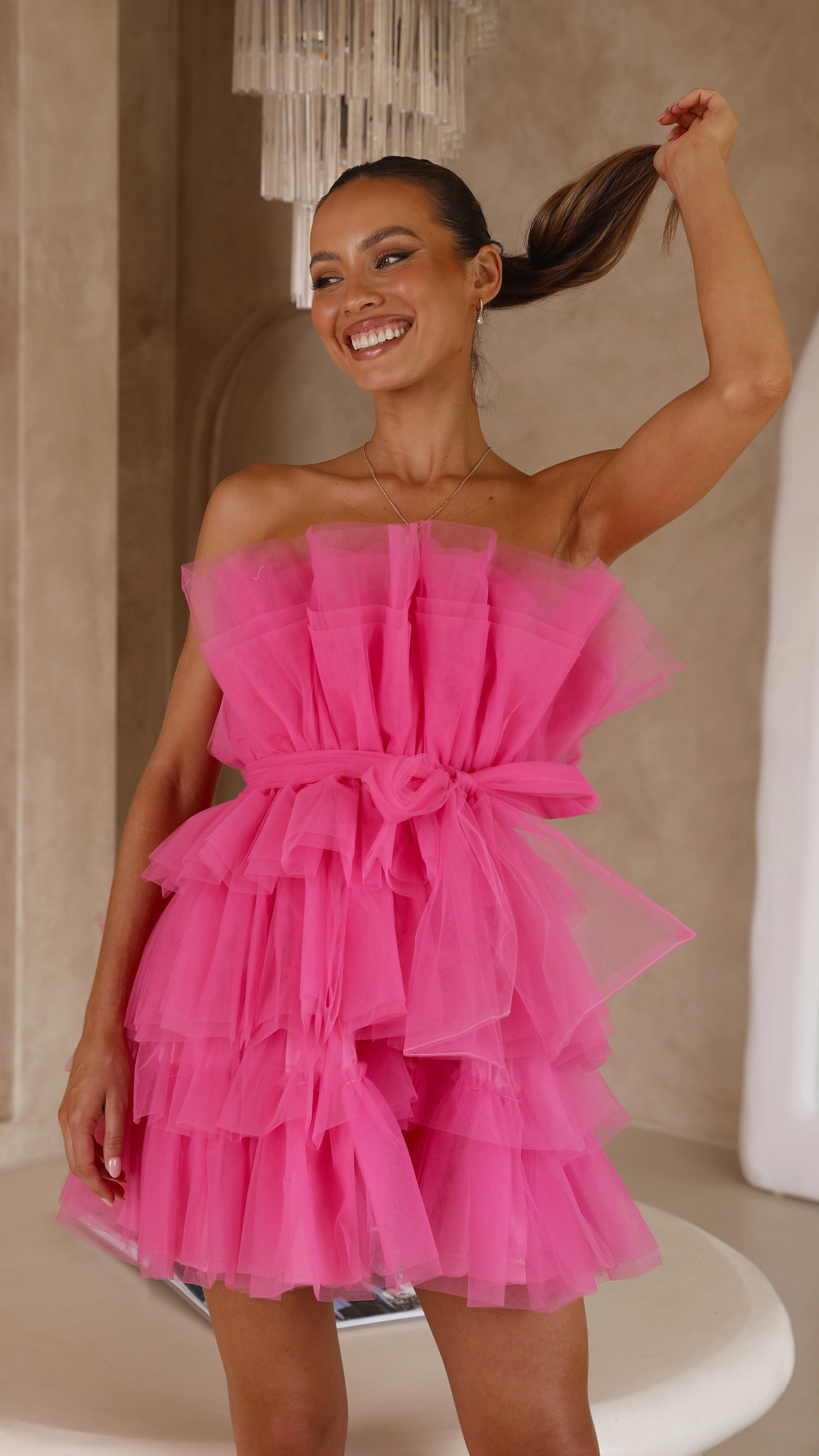 Soft Harmony Carrie Mini Dress - Hot Pink