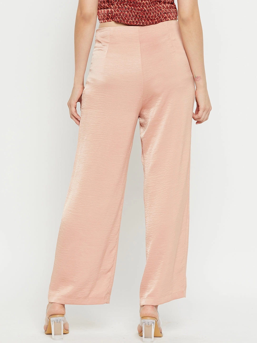 Madame Women Solid Camel Trouser Lightweight Material
