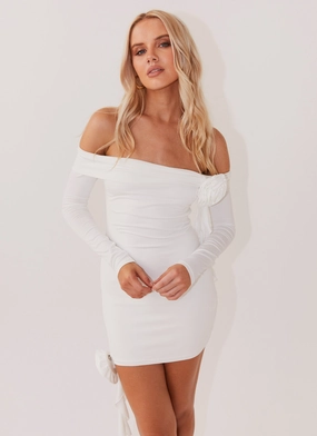 Soft cotton dress Puff-Sleeve Cecilia Rose Mini Dress - White
