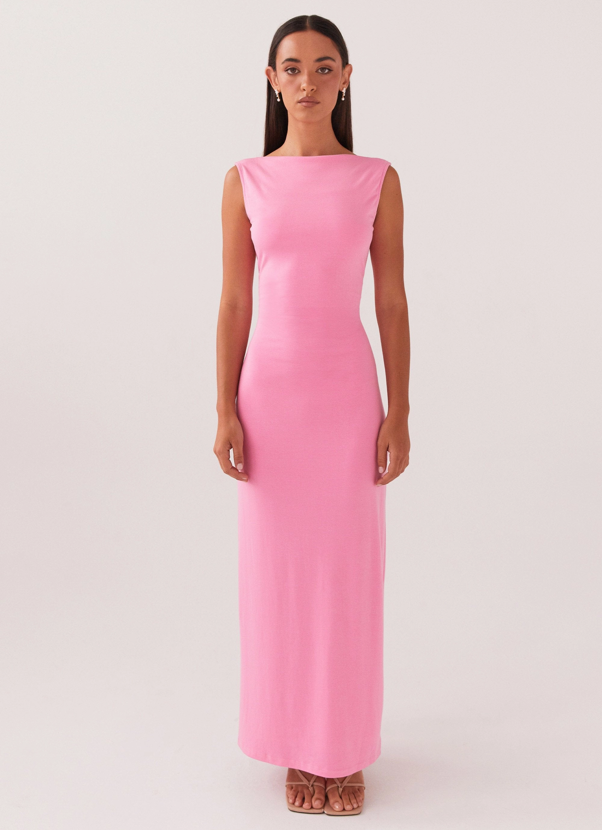 Celina Maxi Dress - Pink Mesh Soft Bold Design