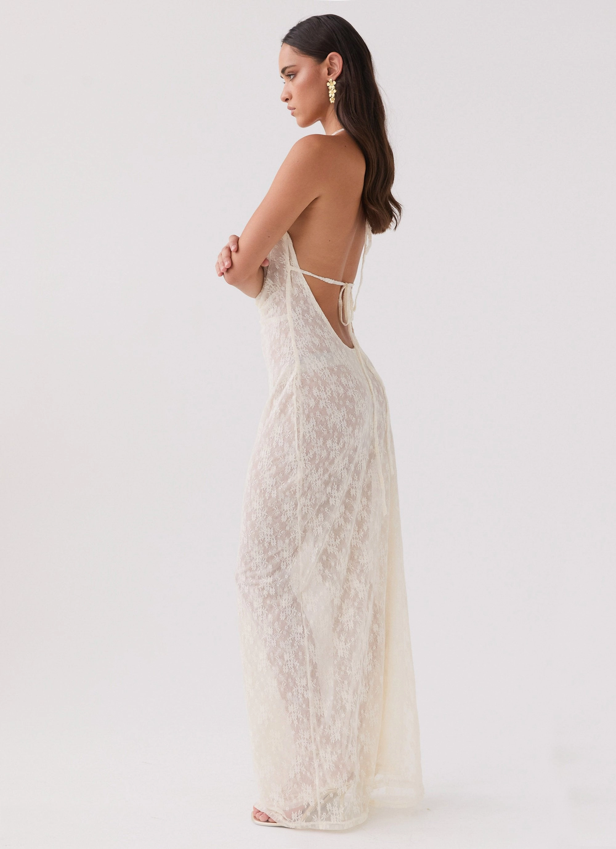 Champagne Coastline Maxi Dress - Ivory Fall Style