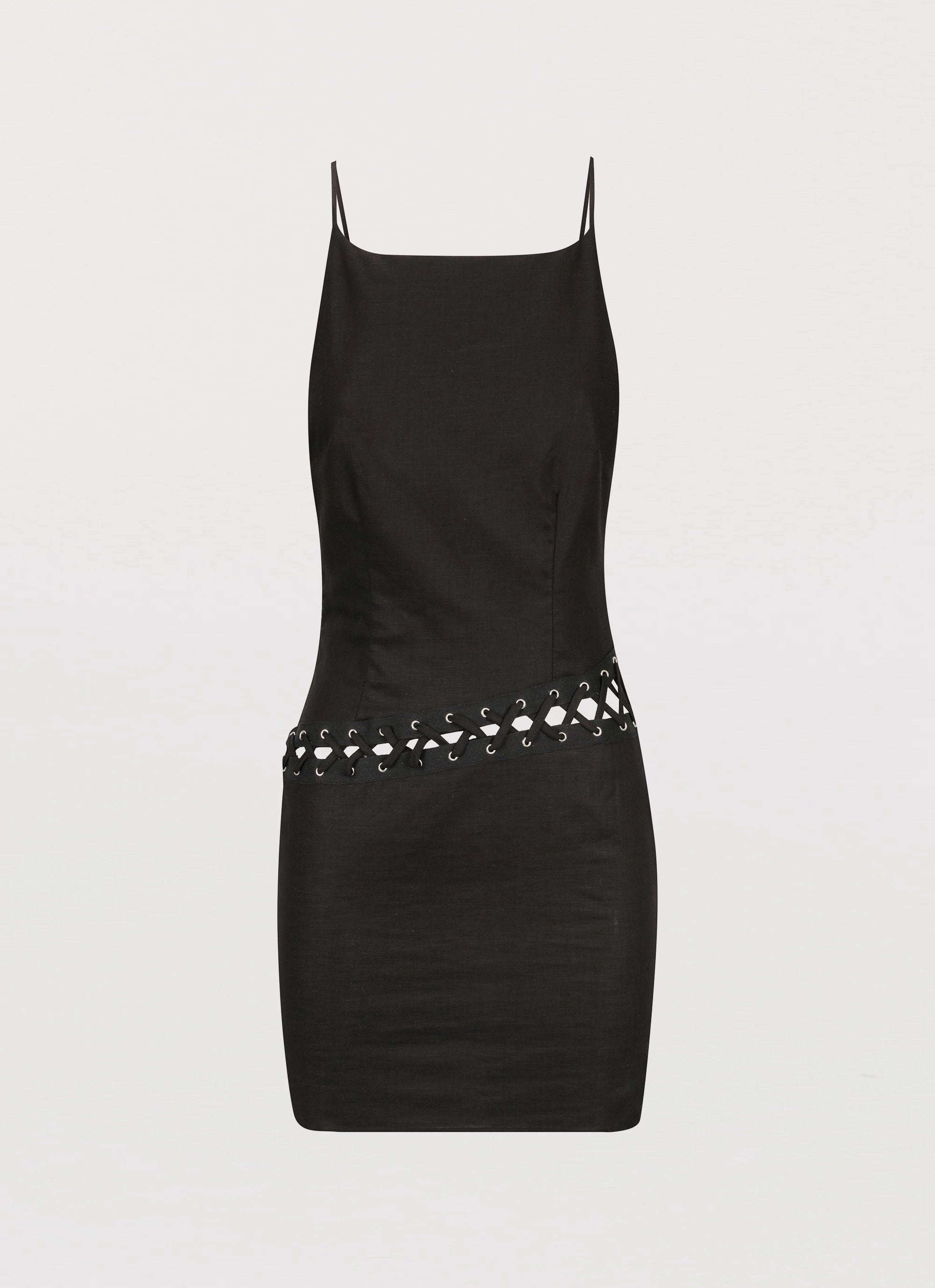 Perfect Always Linen Mini Dress - Black Night Ready Fashionable Look