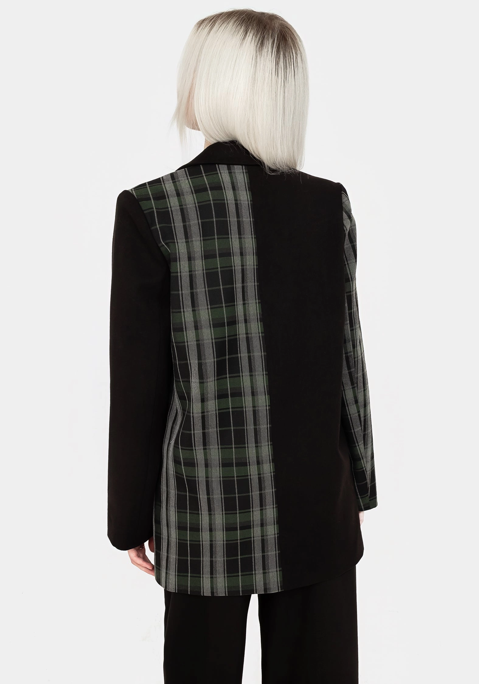 Checkmate Spliced Oversized Blazer Seam Sealed Soft Comfort Design