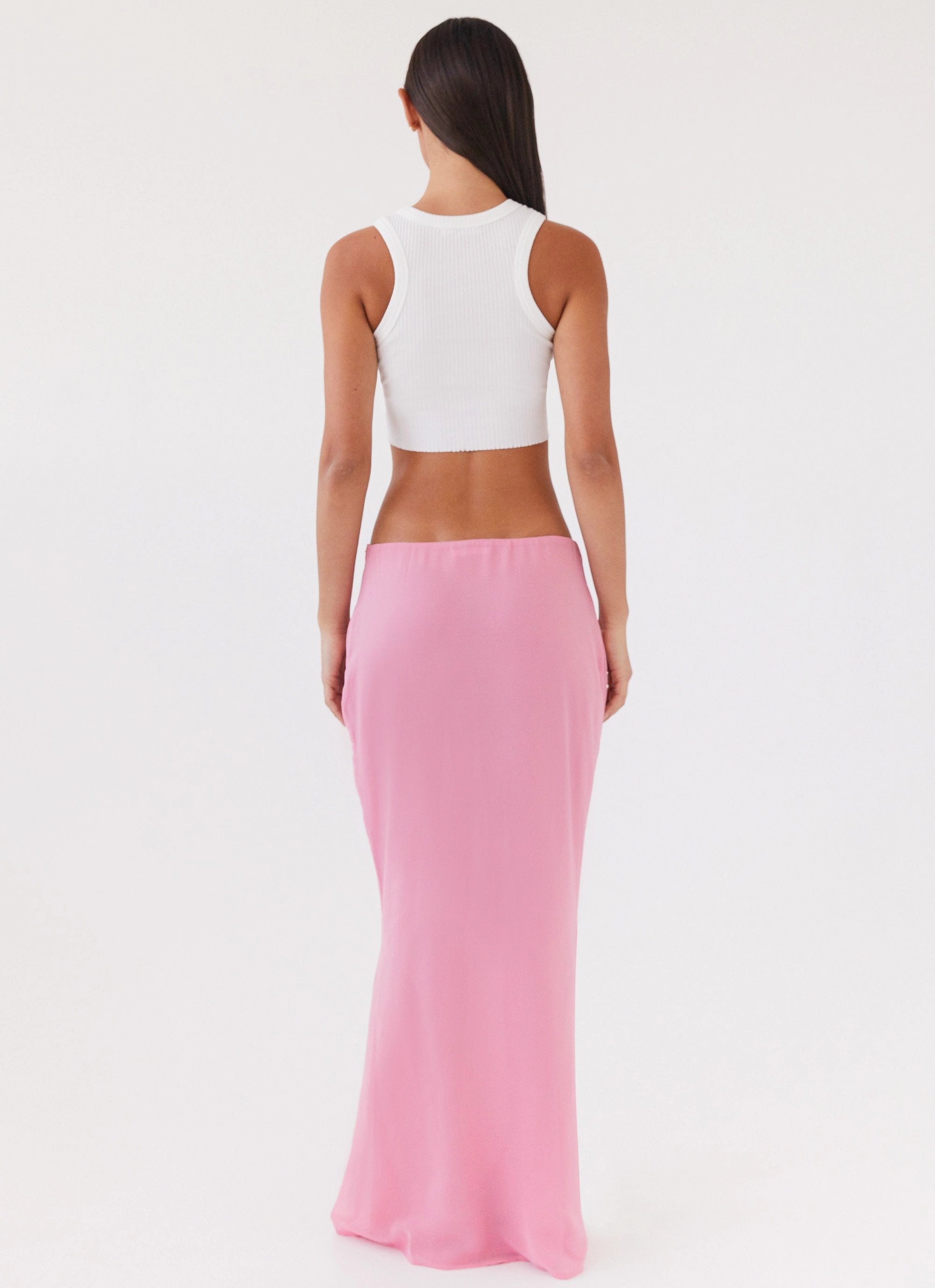 Hemp Blend raw hem Chella Tie Up Skirt - Pink