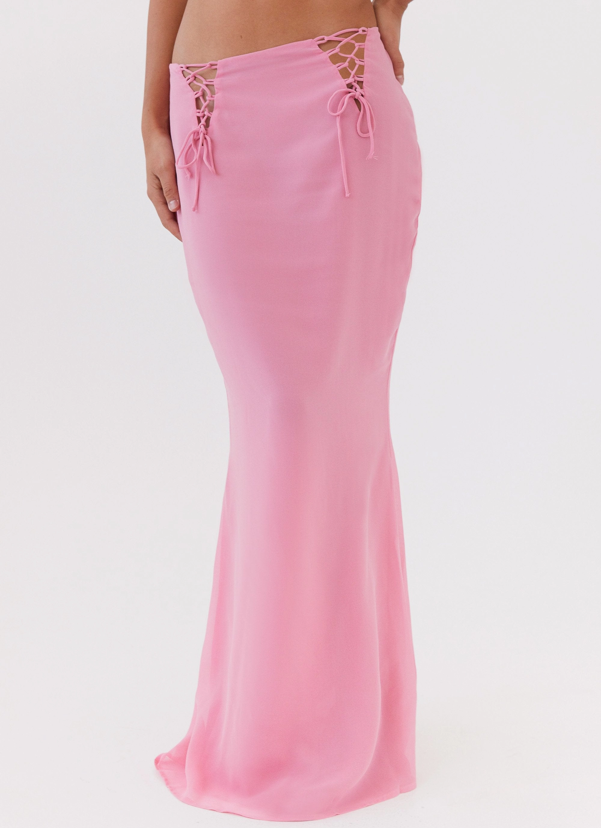 Chella Tie Up Skirt - Pink Teen Fashion