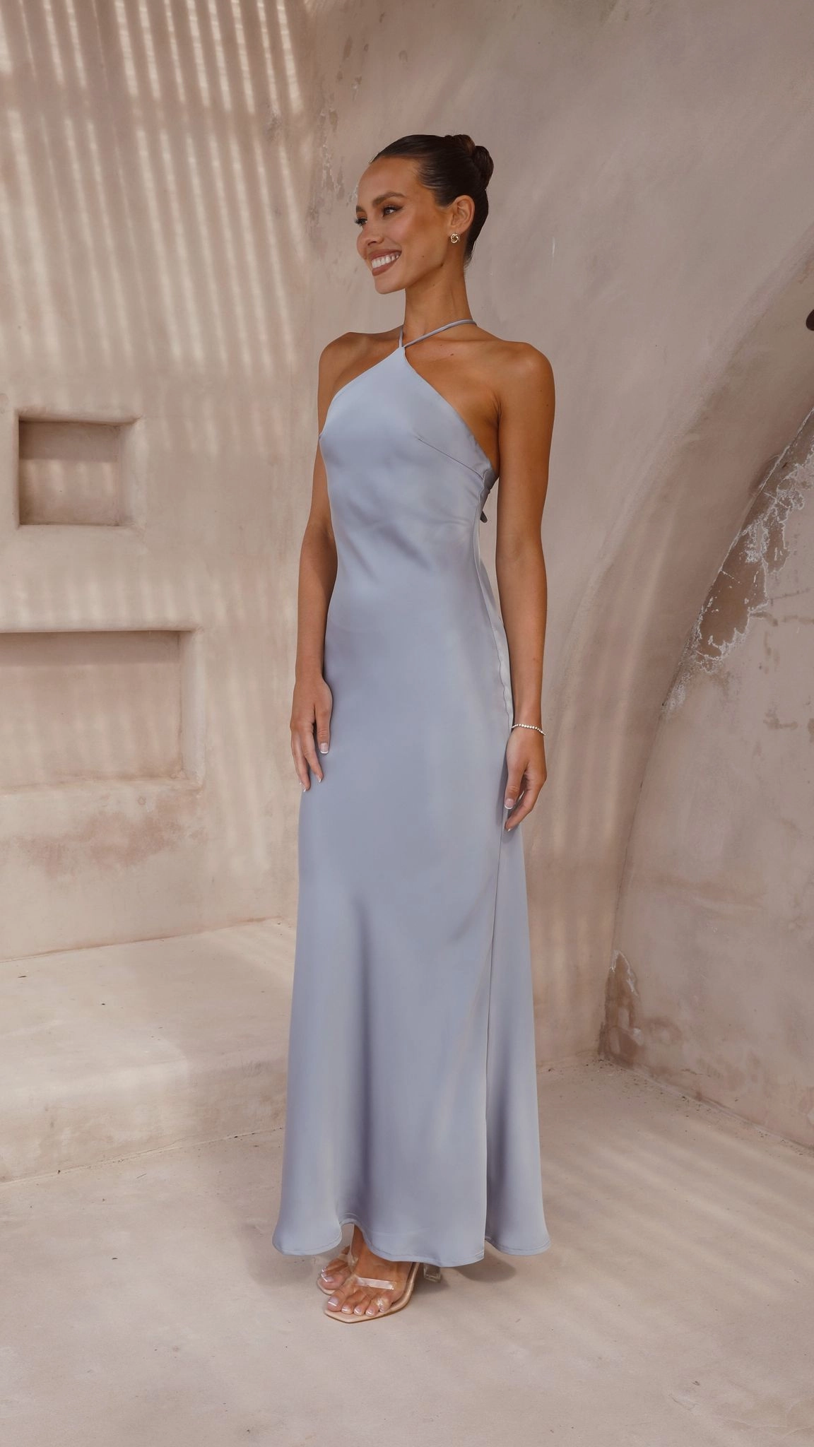 Smart and Polished Chiara Maxi Dress - Steel Blue