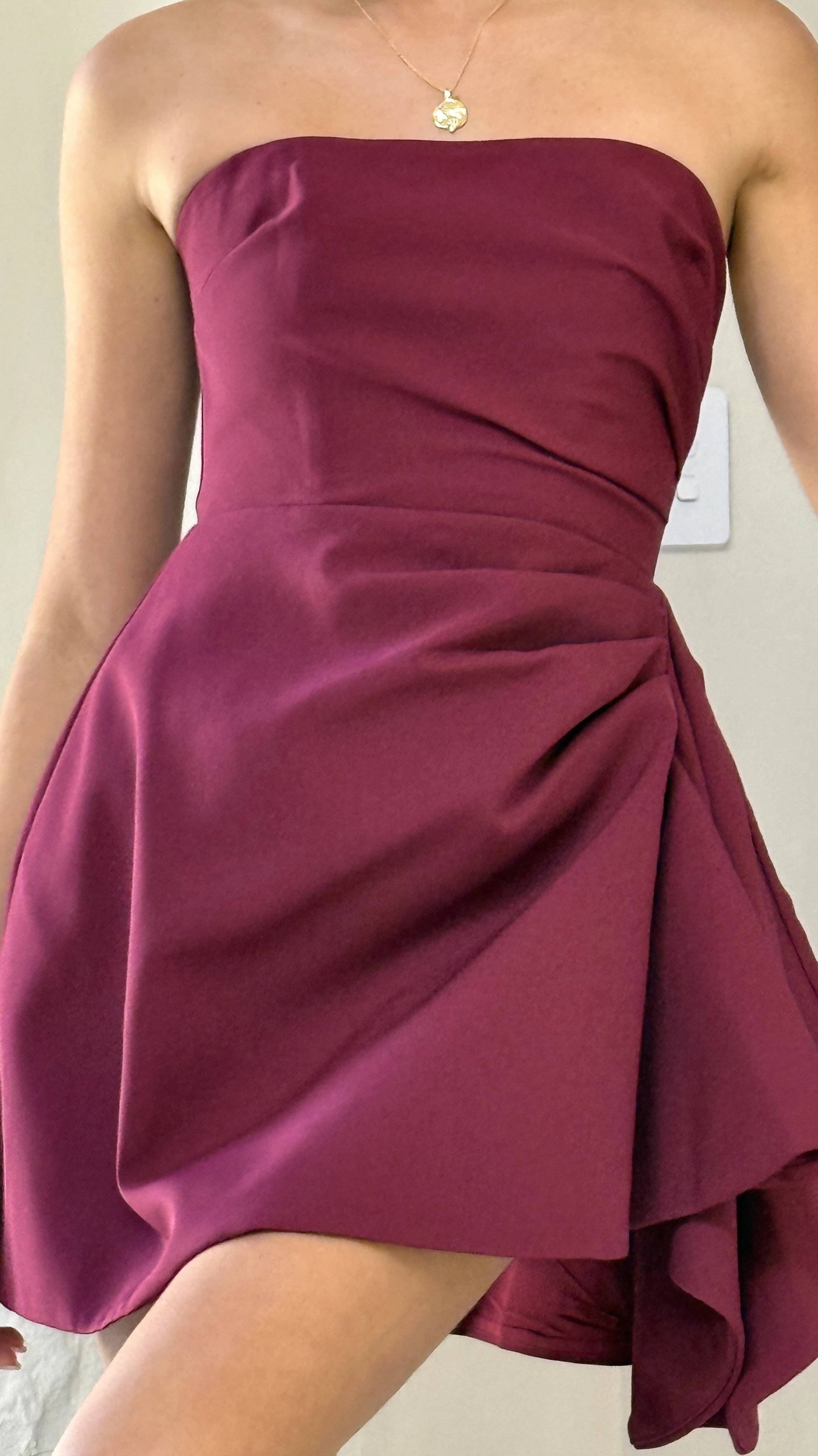 Ankle-length Hanae Mini Dress - Wine
