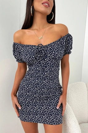 Alma Dress - Navy Floral Elegant Comfort