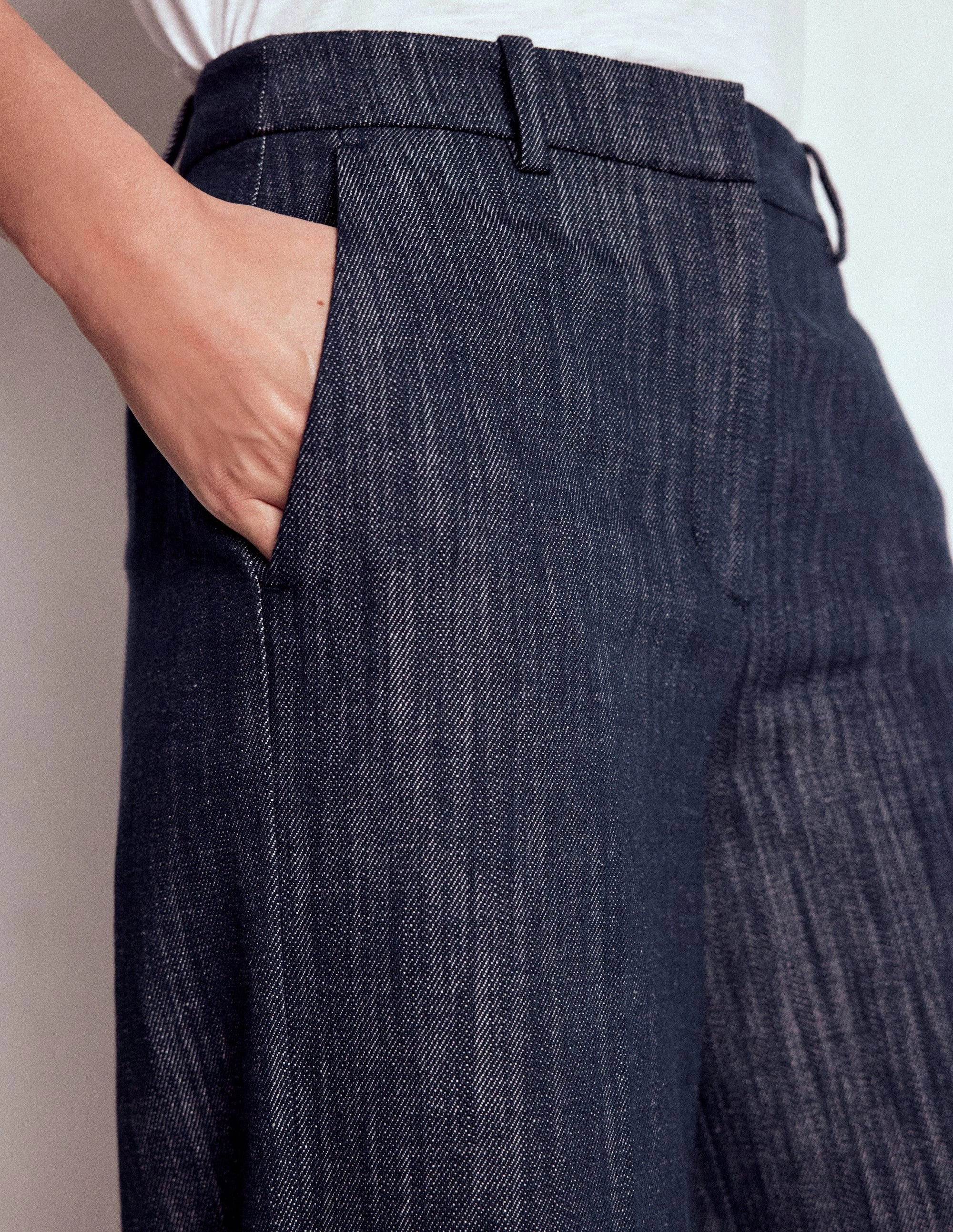 Belgravia Twill Trousers-Navy Indigo Comfortable Waistband