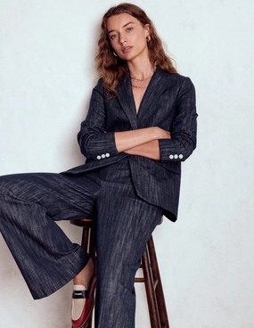Belgravia Twill Trousers-Navy Indigo Fit Flex