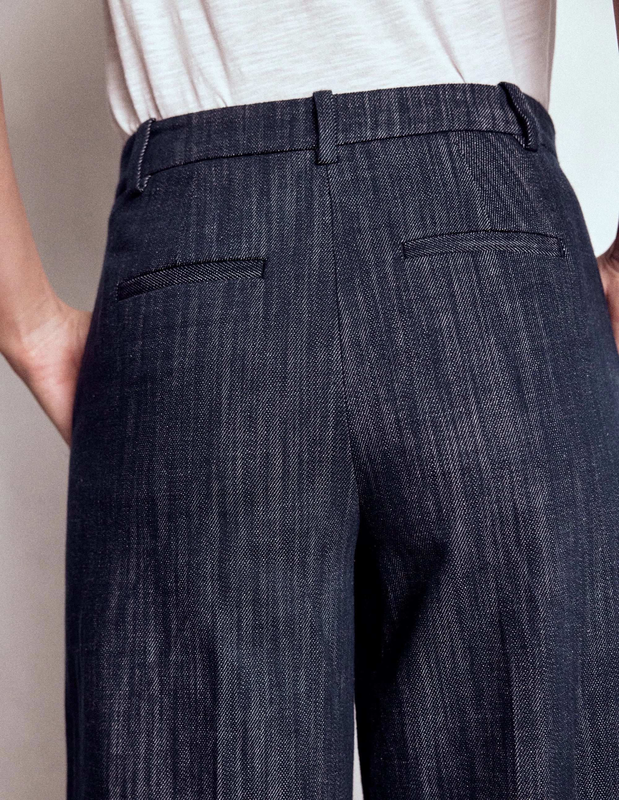 Casual Fit Design Weather Flex Belgravia Twill Trousers-Navy Indigo