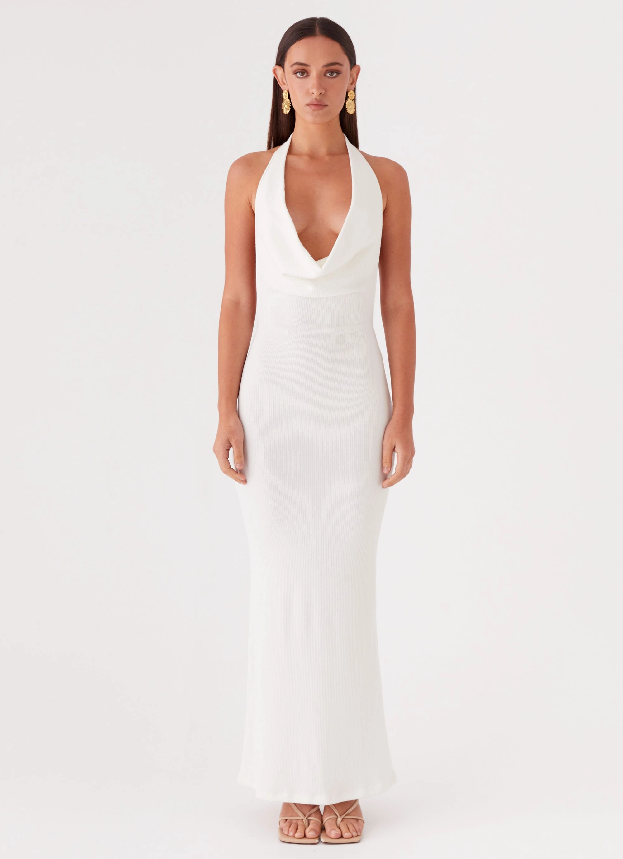 Anella Maxi Dress - White Relaxed Waist Fit