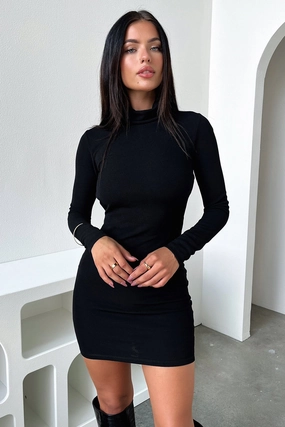 Night Mood Soft Feel Prism Dress - Black