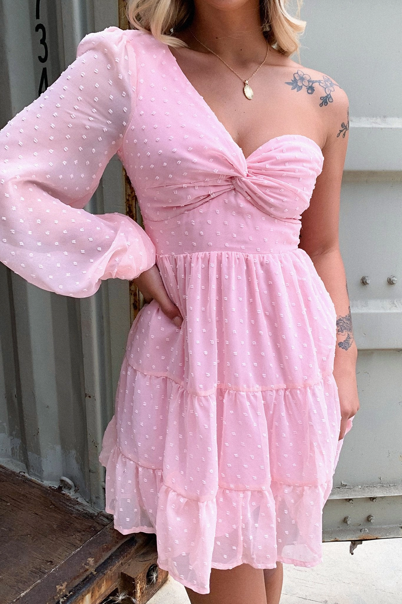 Georgia Dress - Pink Relaxed work dress Compressible