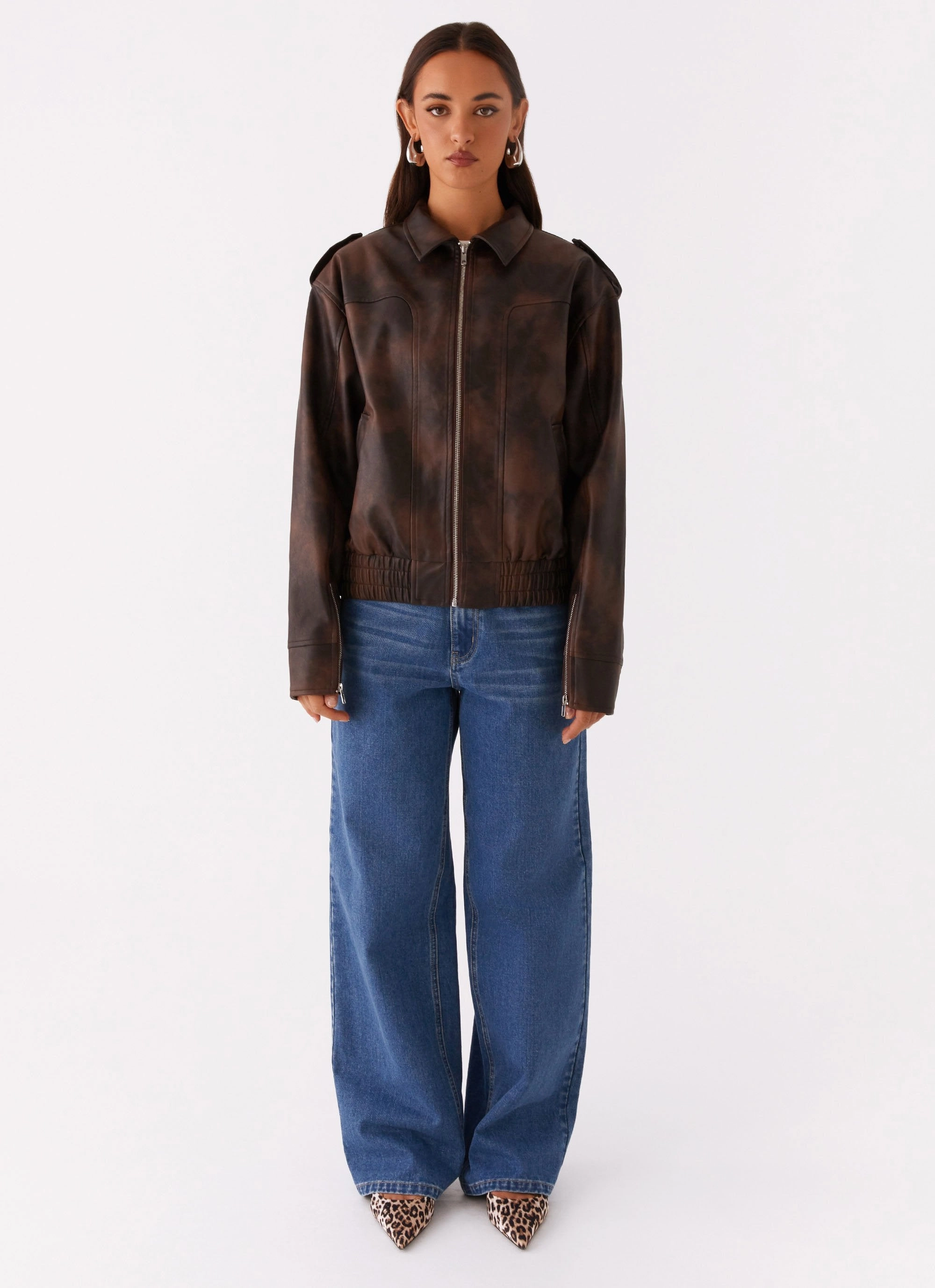 Chicago Bomber Jacket - Chocolate Anti Pilling Textile Interchangeable Liners