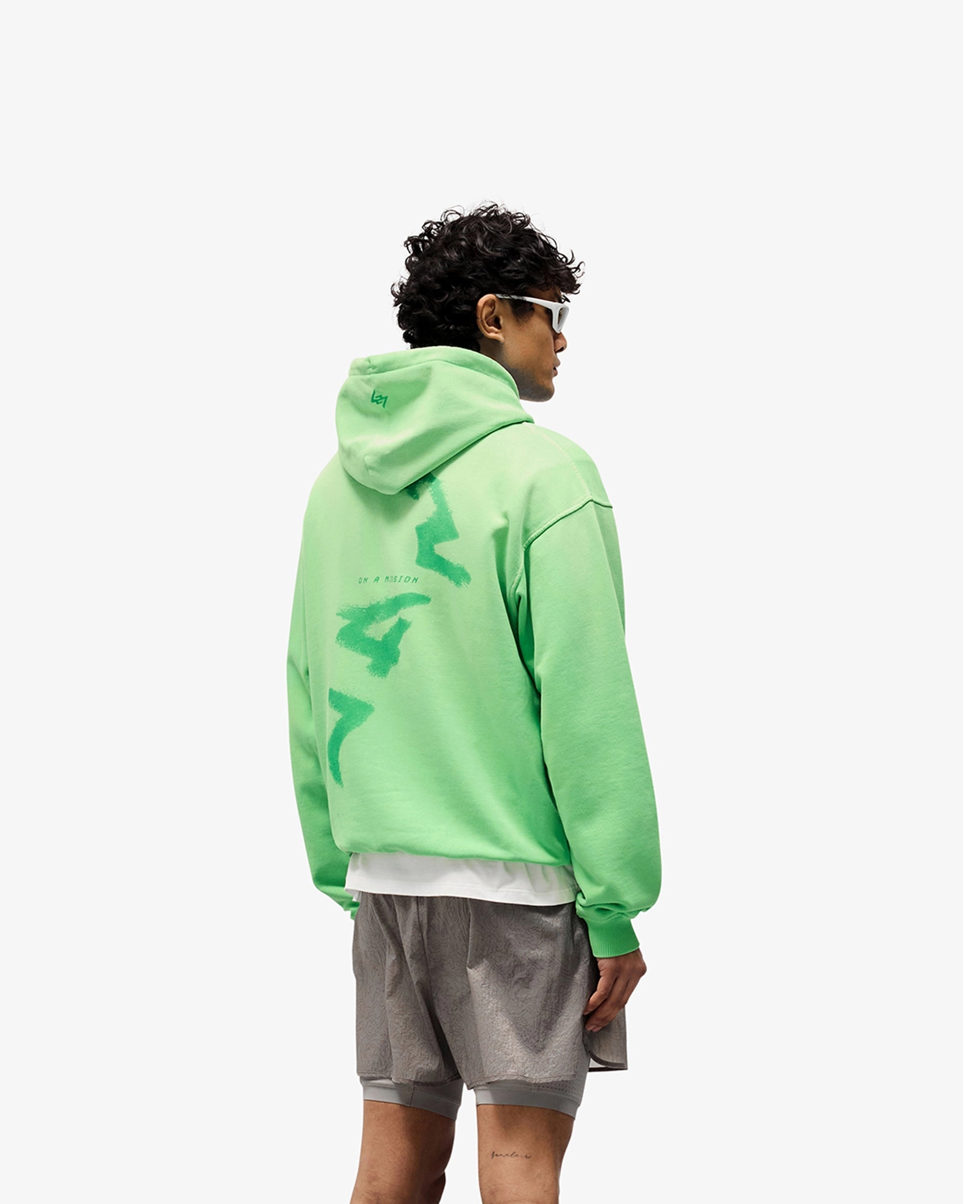 247 Motion Oversized Hoodie  - Speed Green Premium Finish Trend Style