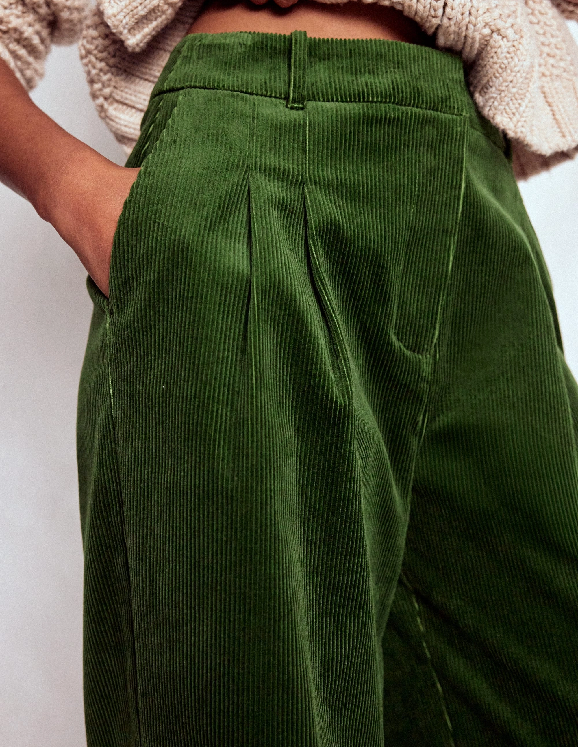 Kensington Cord Trousers-Green Fir Moisture Wicking Technology Convertible legs