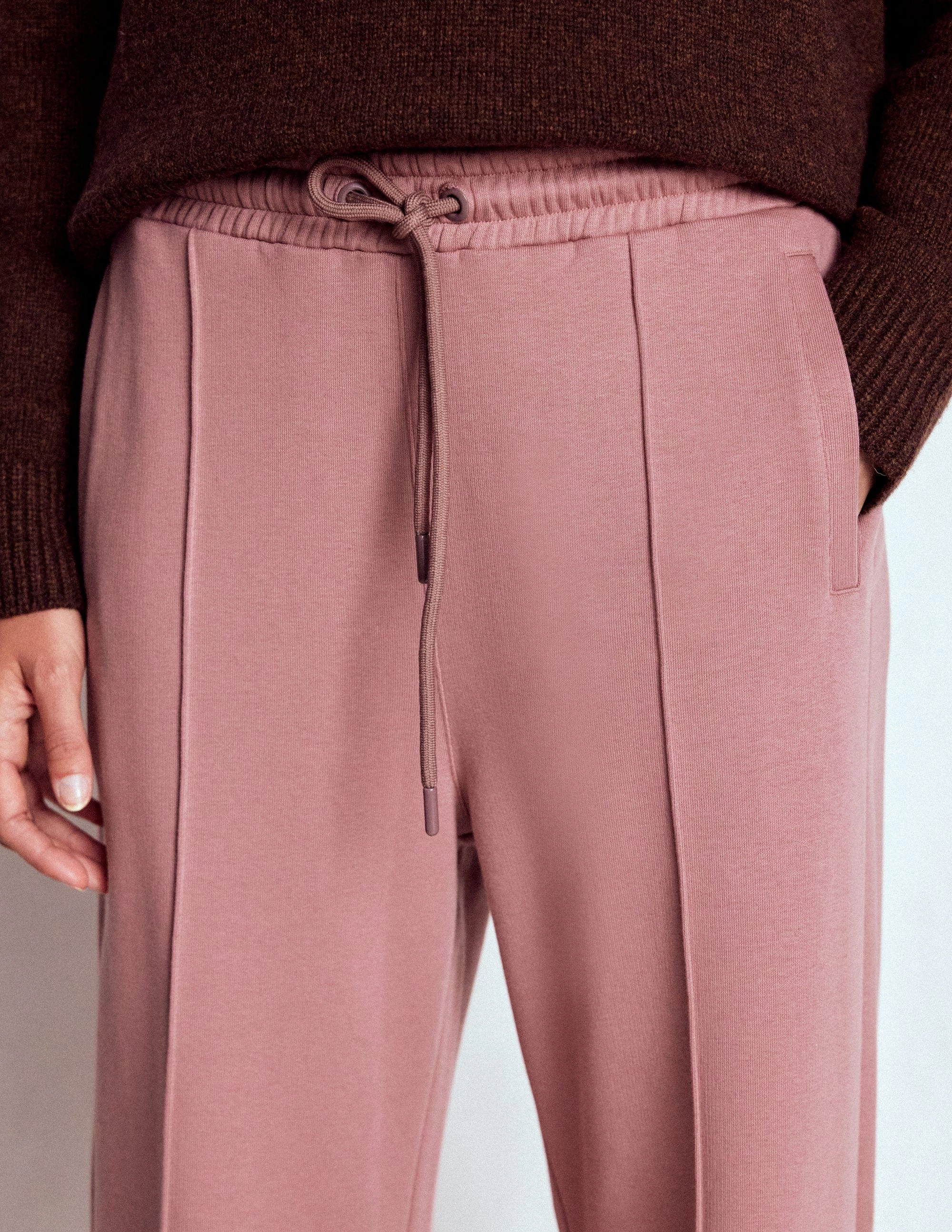 Anti Bacterial Treatment Wide Leg Joggers-Blushing Rose
