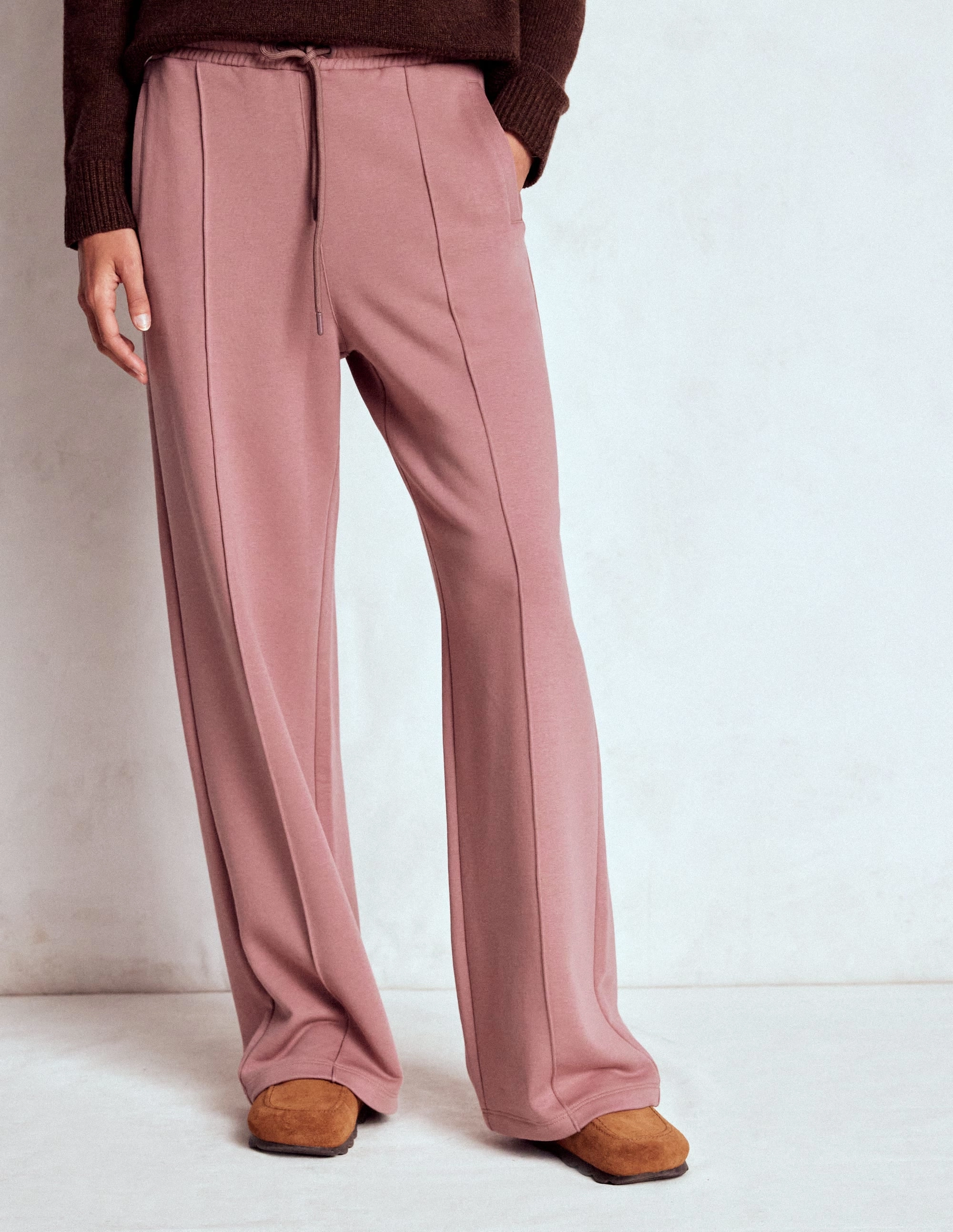 All Season Weekend Style Wide Leg Joggers-Blushing Rose