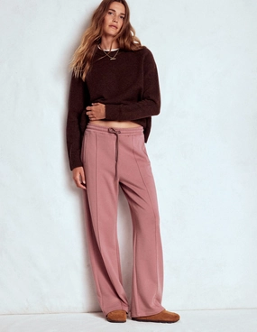 All Season Versatility High Rise Wide Leg Joggers-Blushing Rose