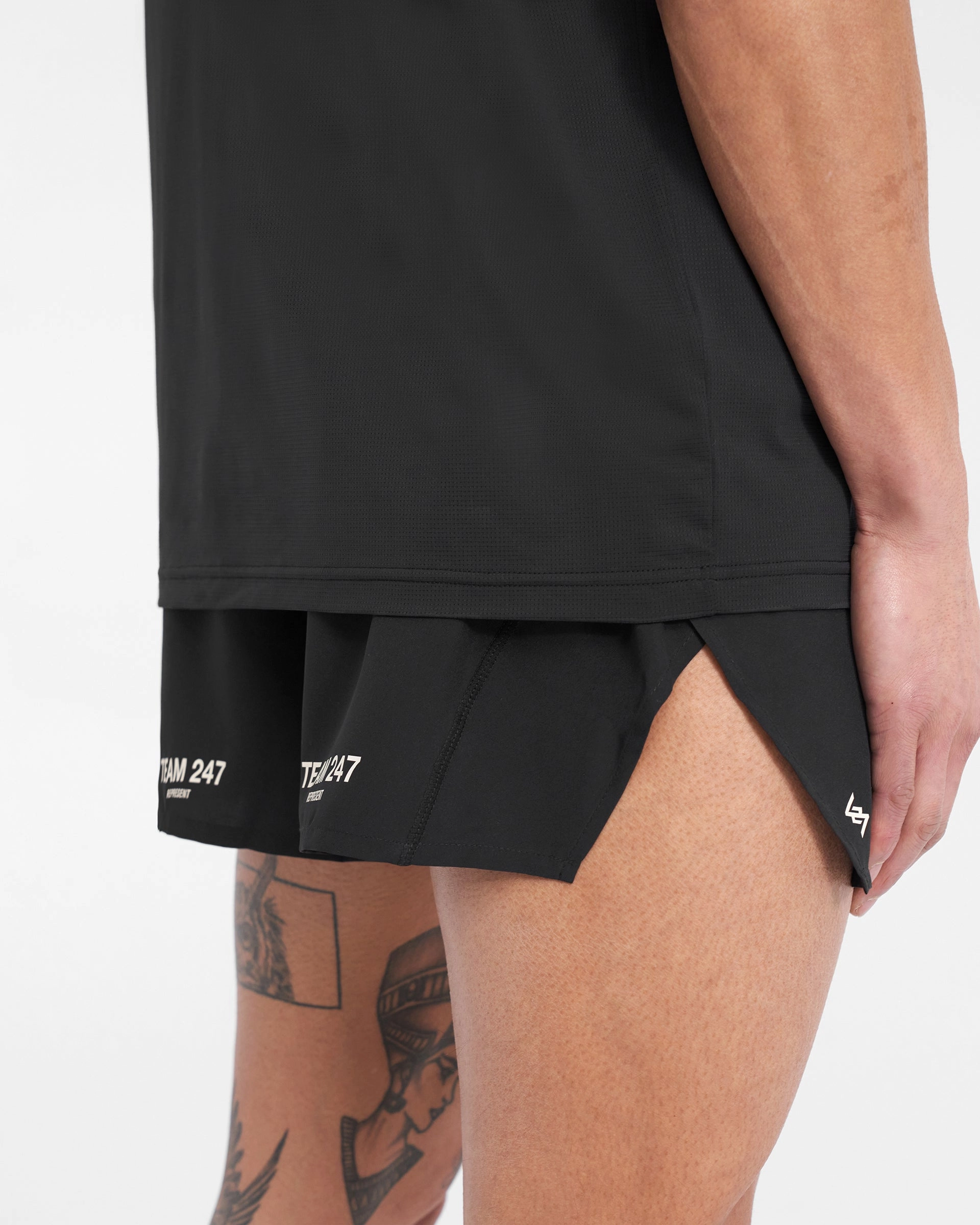 Team 247 Race Shorts - Jet Black Breathable mesh lining Breezy Motion