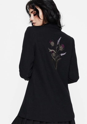 Chloris Embroidered Longline Blazer Stretch Comfort Design