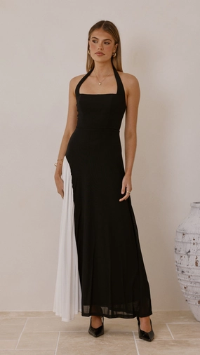 Cia Maxi Dress - Black/White Tailored Elegance Casual and Smart