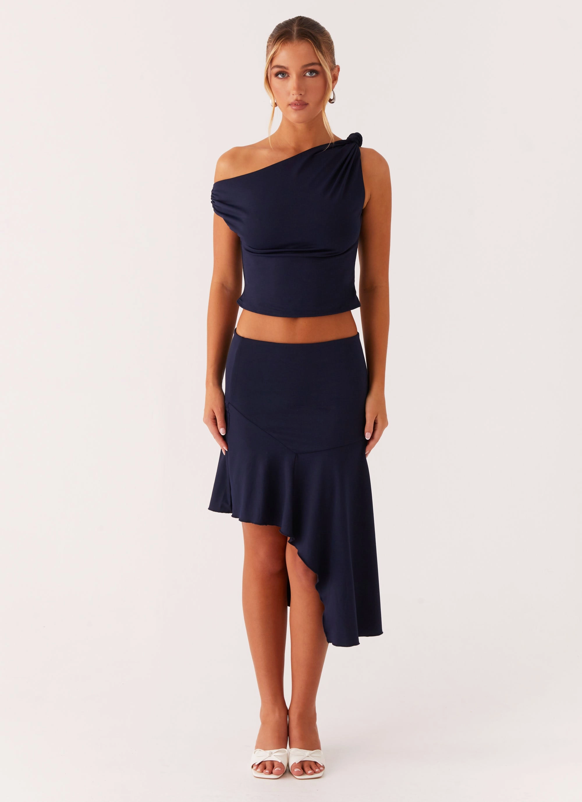 Viola Midi Skirt - Navy Comfy Wear Sporty Casual
