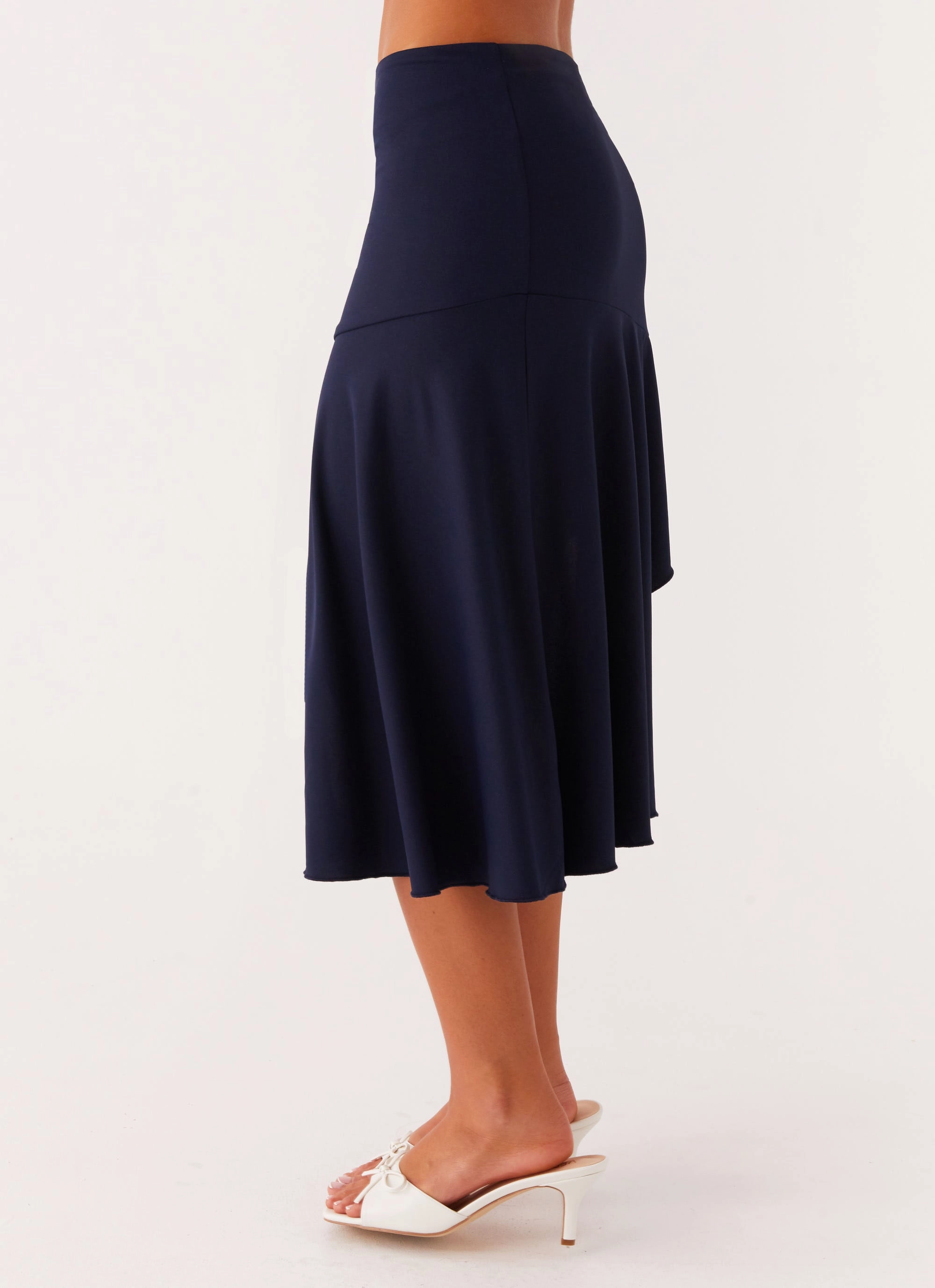 Urban Style Viola Midi Skirt - Navy