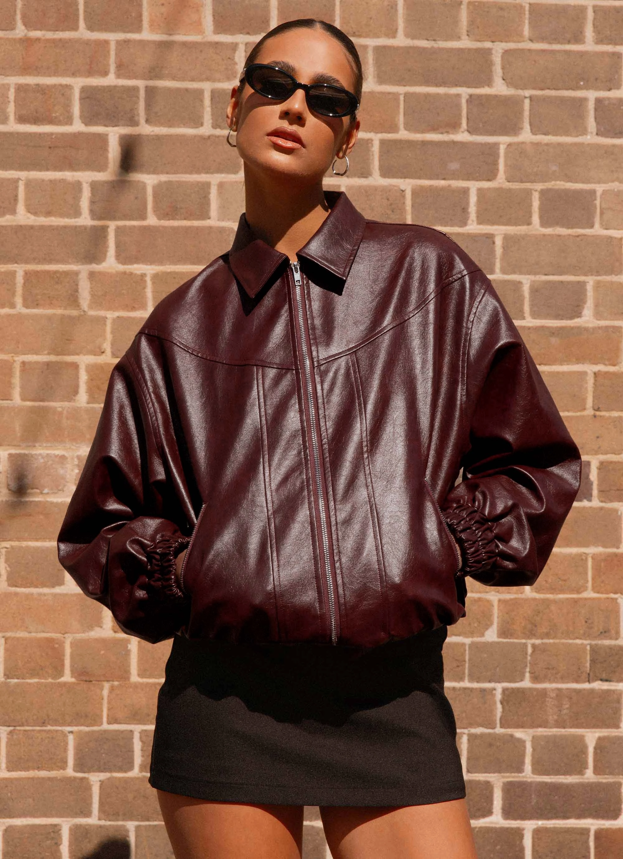 Packable Feature Moisture Wicking Material Holland Bomber Jacket - Wine