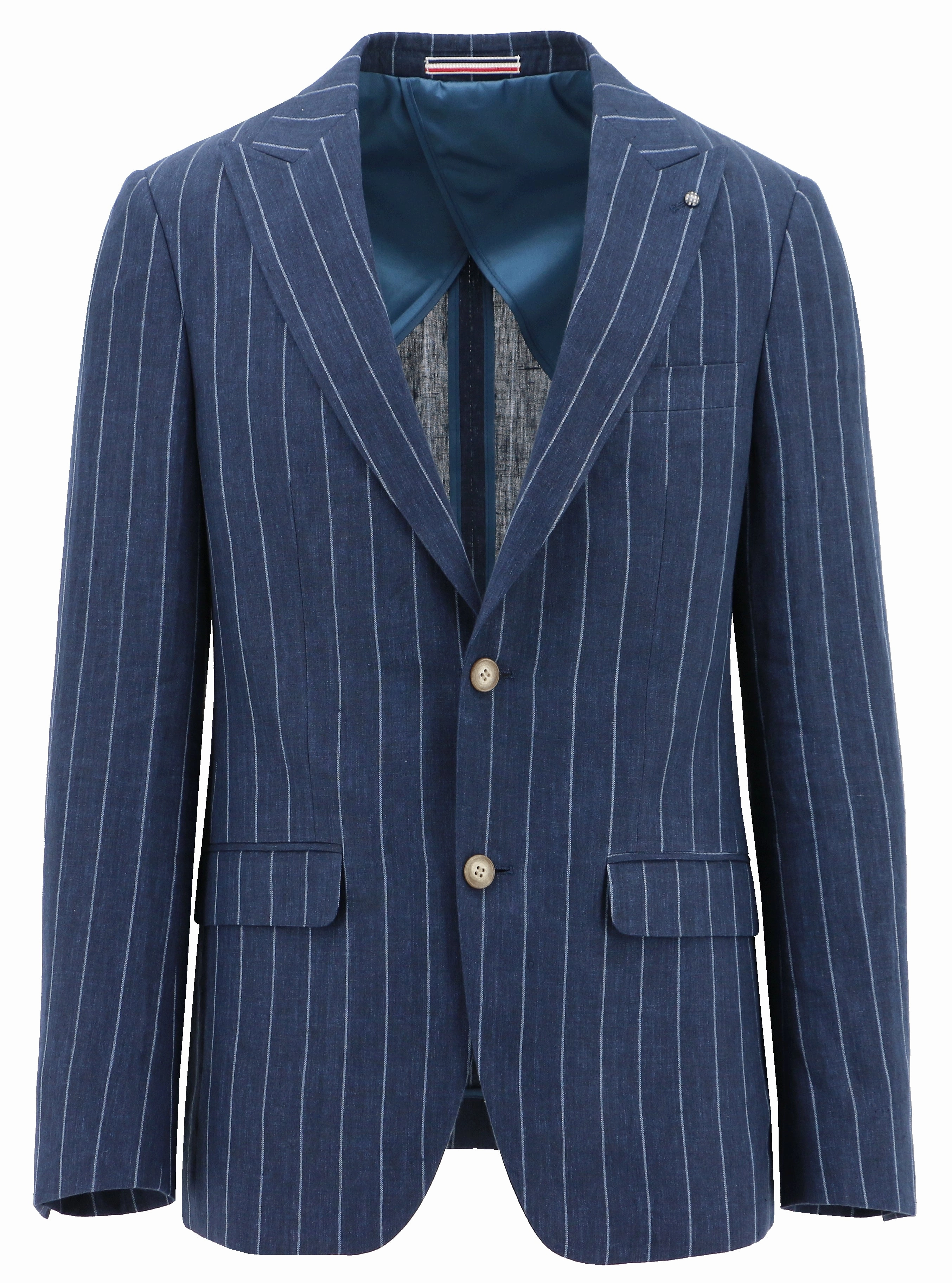 Flexible Hood Design Light Diffusing Fabric Amalfi Blue Striped Linen Sports Jacket