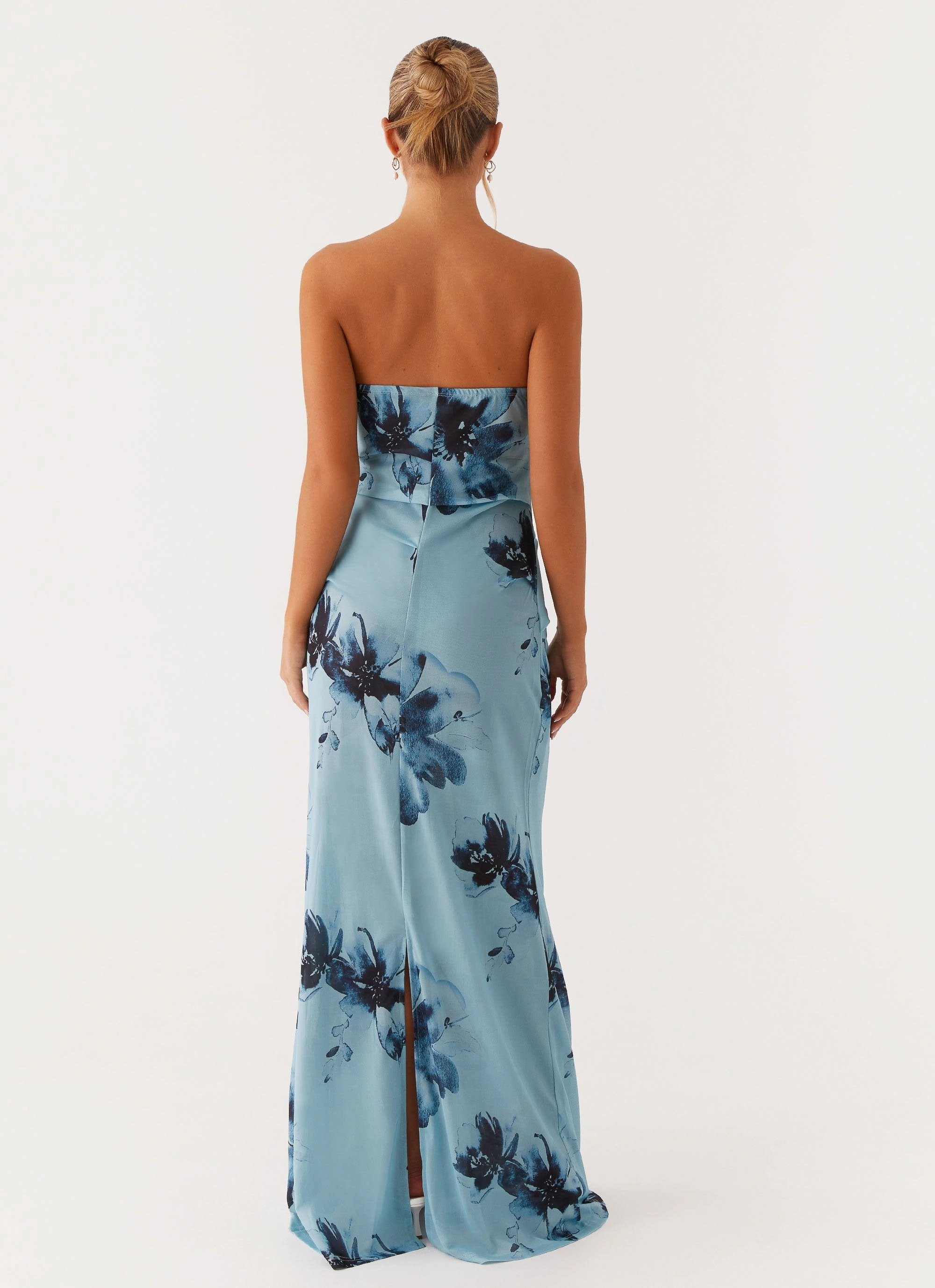 Field Of Dreams Maxi Dress - Blue Black Floral Layered Comfort Wear Curve Friendly