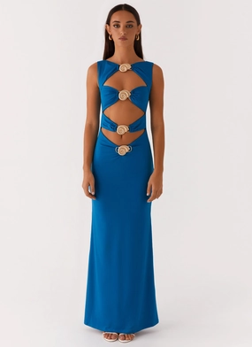 Easy Vibe Lagoon Cut Out Maxi Dress - Royal Blue