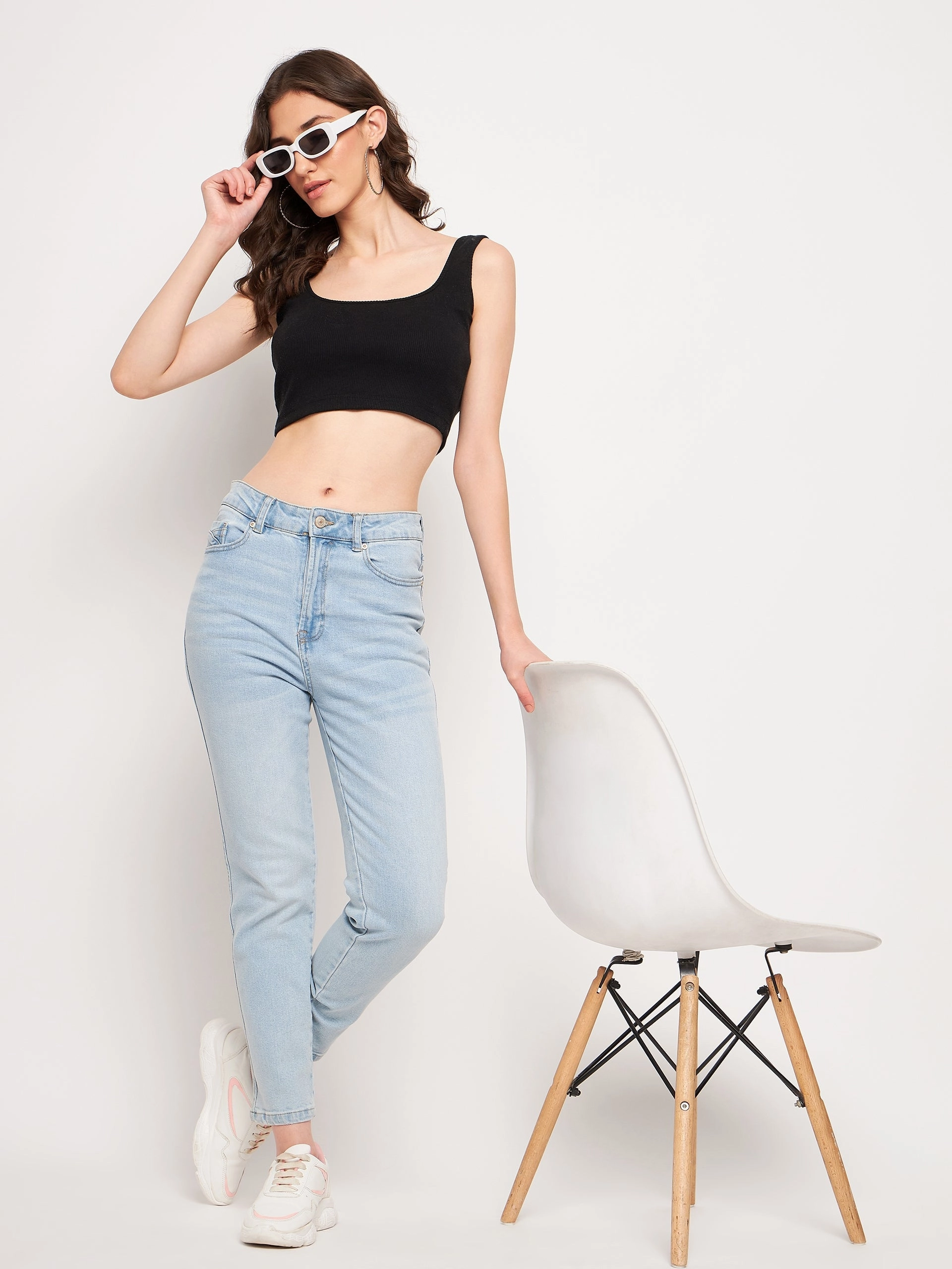 Zip Fly Closure Madame Ice Blue Denim