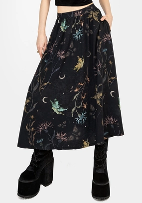 Rosanella Floral Print Midi Skirt Clean Outfit Neat Fit