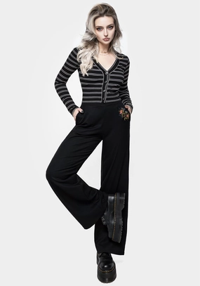 Daily Wear Cleome Floral Spiderweb Embroidered Trousers